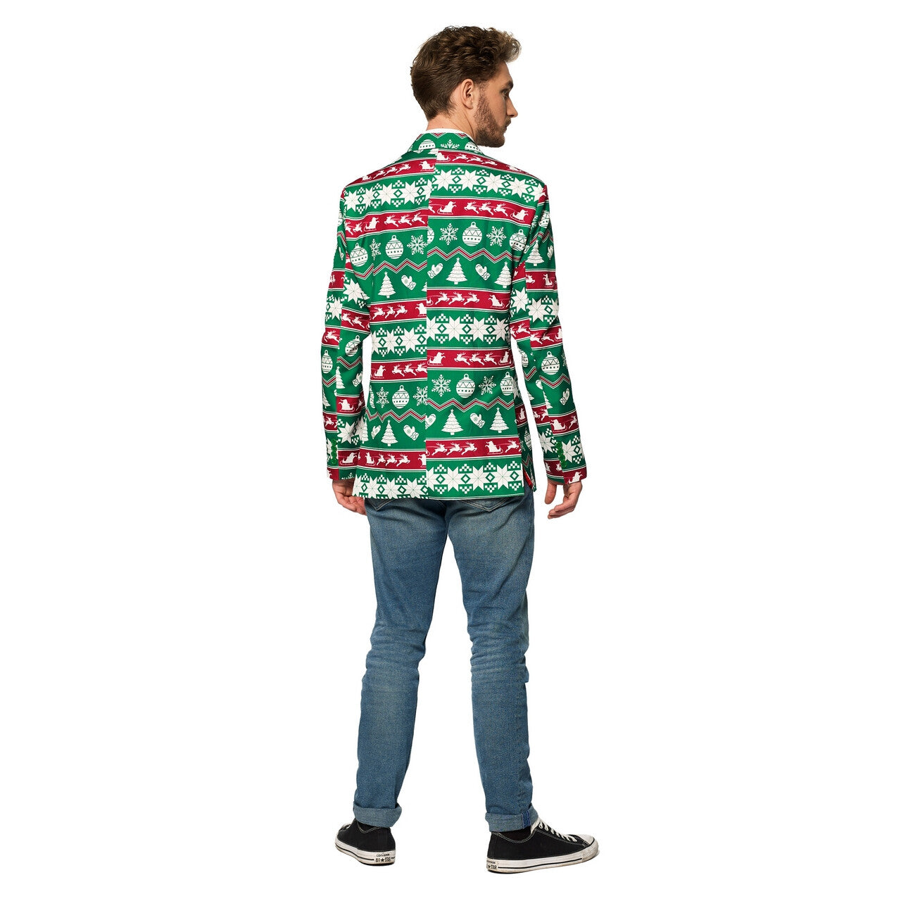 Op deze afbeelding zie je een Kostuums, van het merk Suitmeister. Christmas Green Nordic Colbert Man