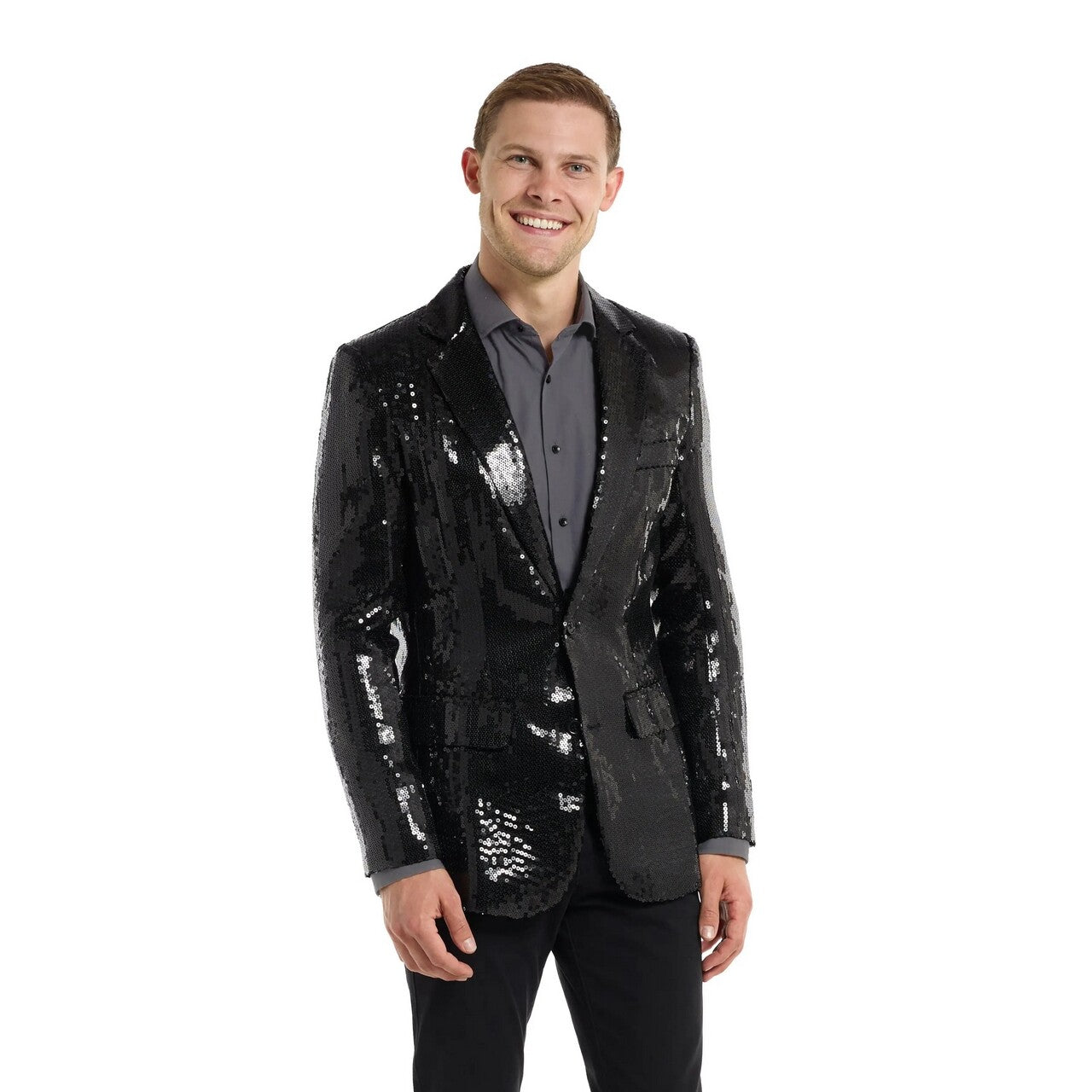Op deze afbeelding zie je een Kostuums, van het merk Opposuits. Sequins Black Quizmaster Blazer Man