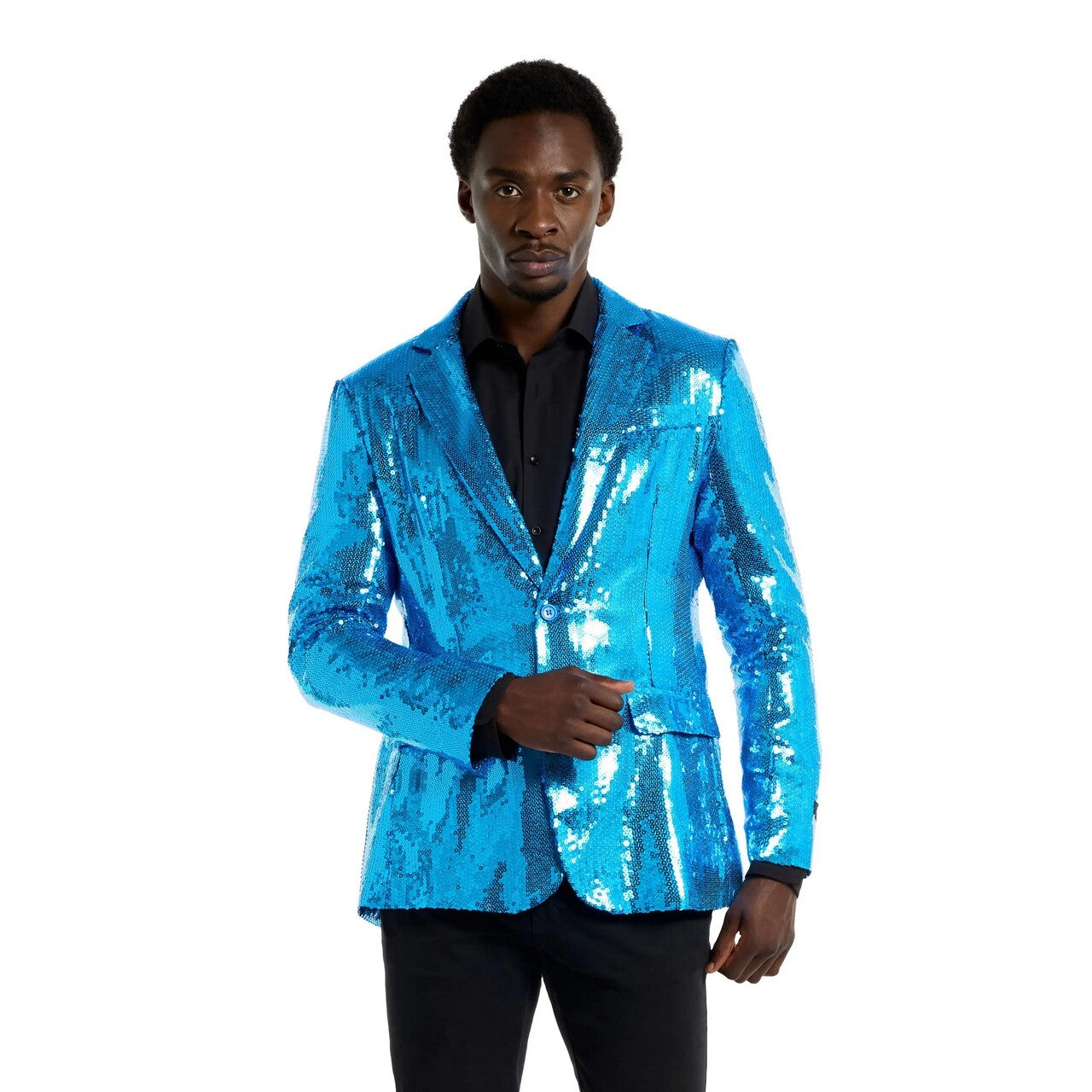 Op deze afbeelding zie je een Kostuums, van het merk Opposuits. Sequins Blue Blazer Man
