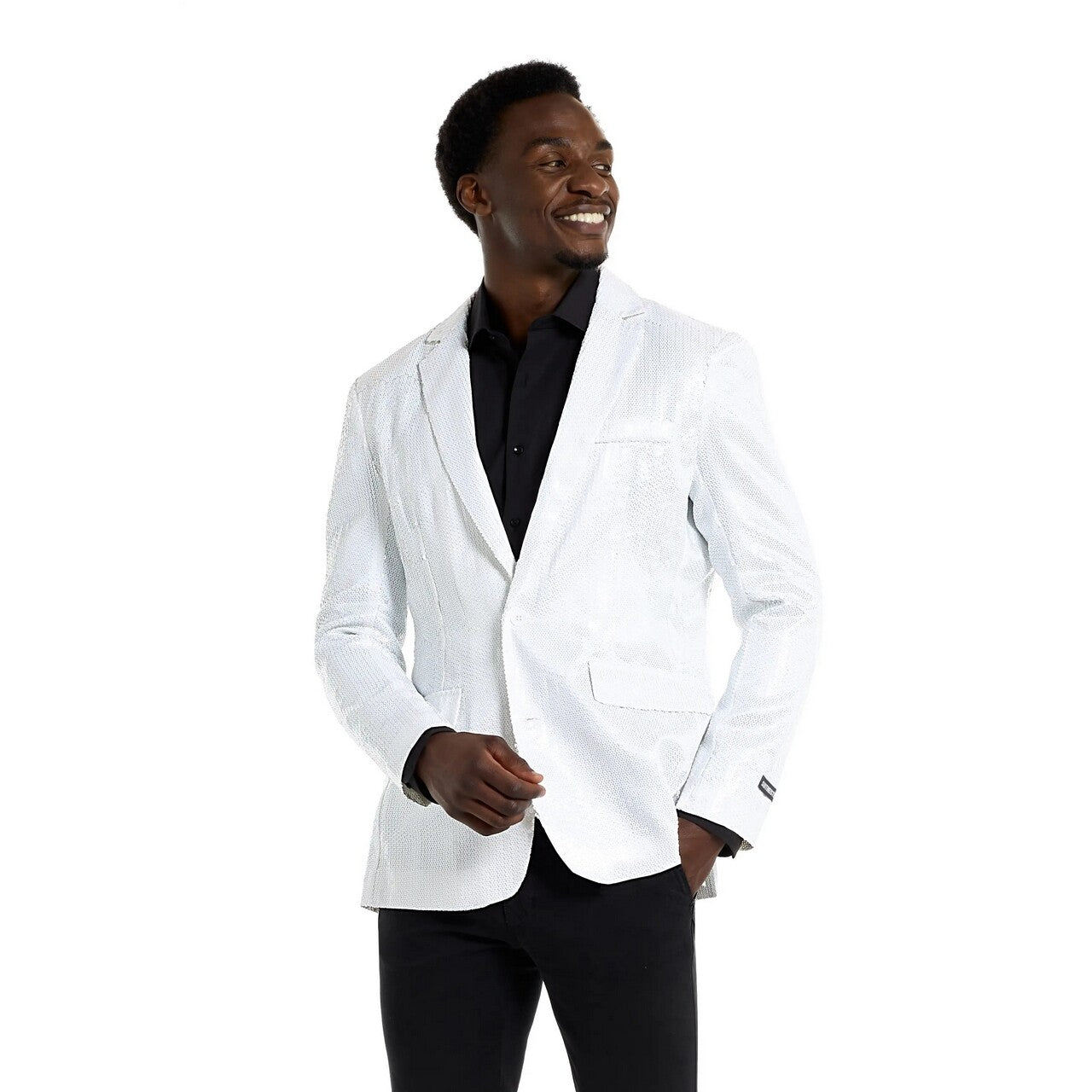 Op deze afbeelding zie je een Kostuums, van het merk Opposuits. Sequins White Blazer Man