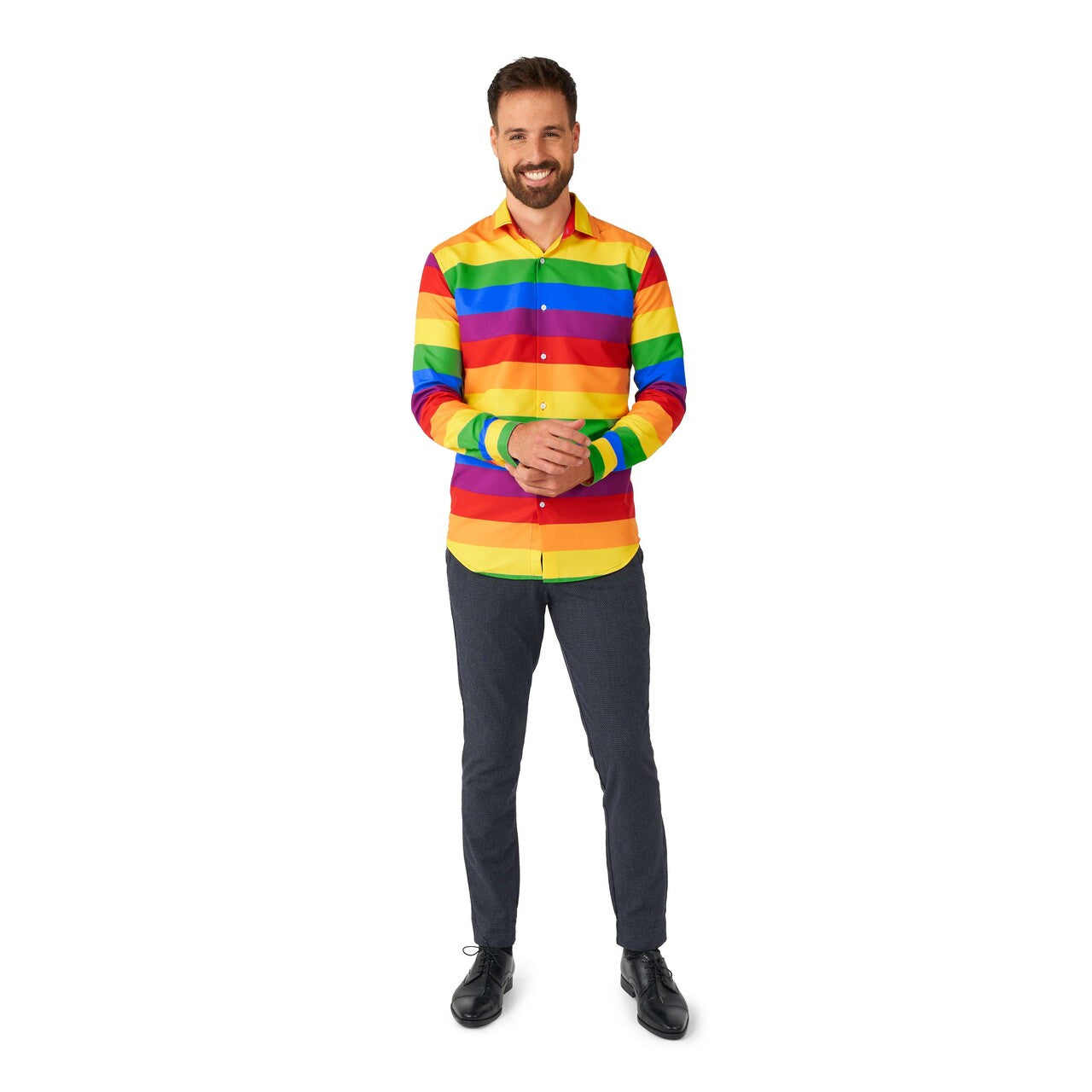 Op deze afbeelding zie je een Kostuums, van het merk Suitmeister. Rainbow Man Kostuum