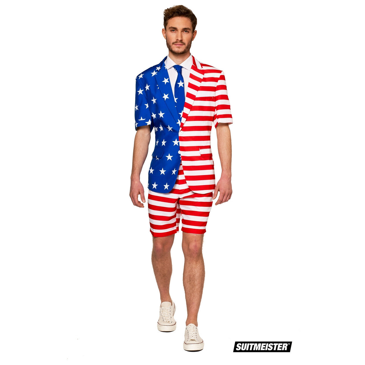Op deze afbeelding zie je een Kostuums, van het merk Suitmeister. America First Vlag Verenigde Staten USA Zomer Man Kostuum