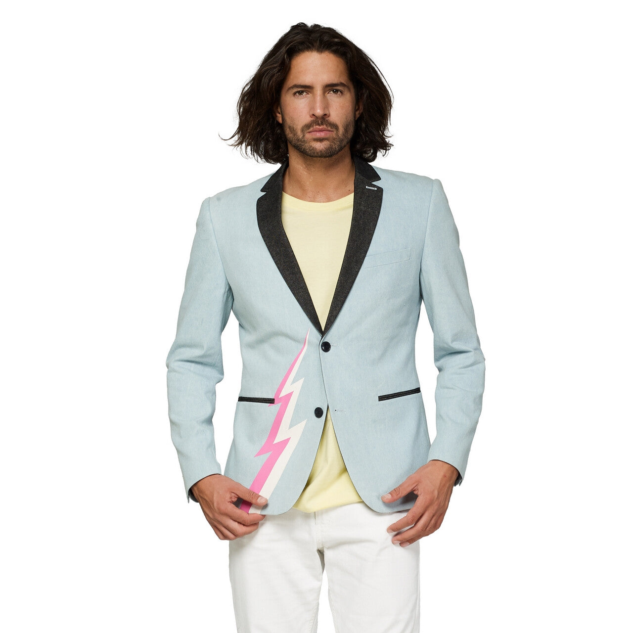 Op deze afbeelding zie je een Kostuums, van het merk Opposuits. Bliksem Stoere Retro Jas Man