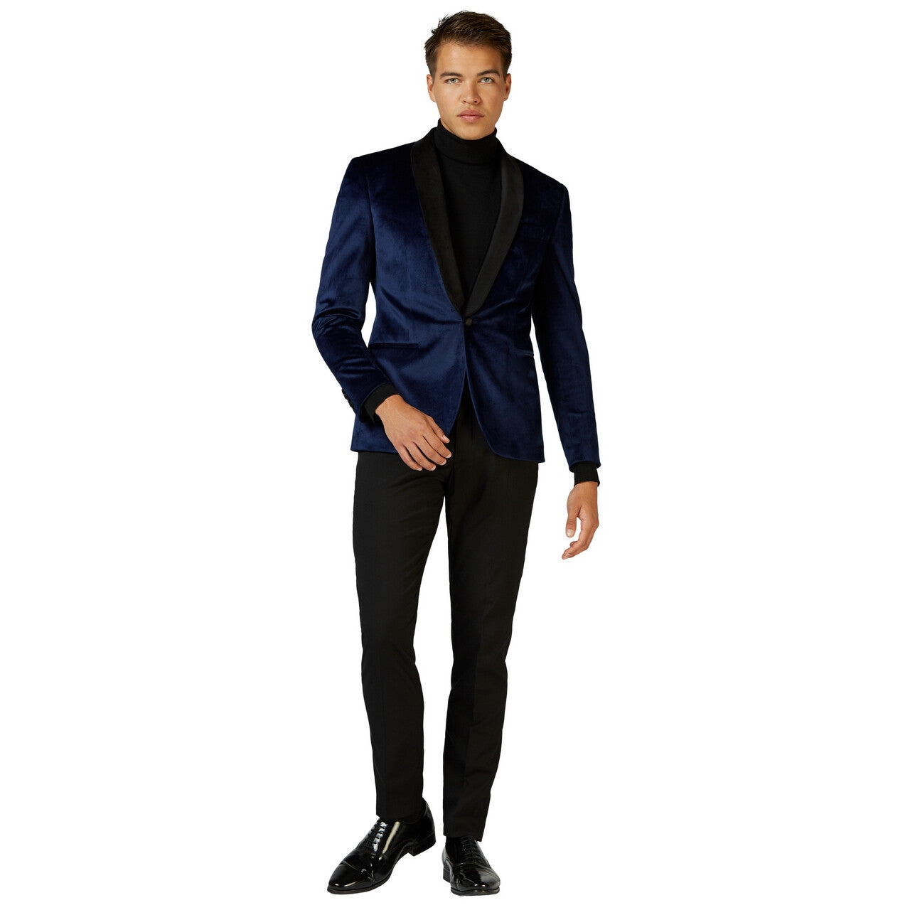 Op deze afbeelding zie je een Kostuums, van het merk Opposuits. Luxe Statige Gala Jas Diepblauw Man
