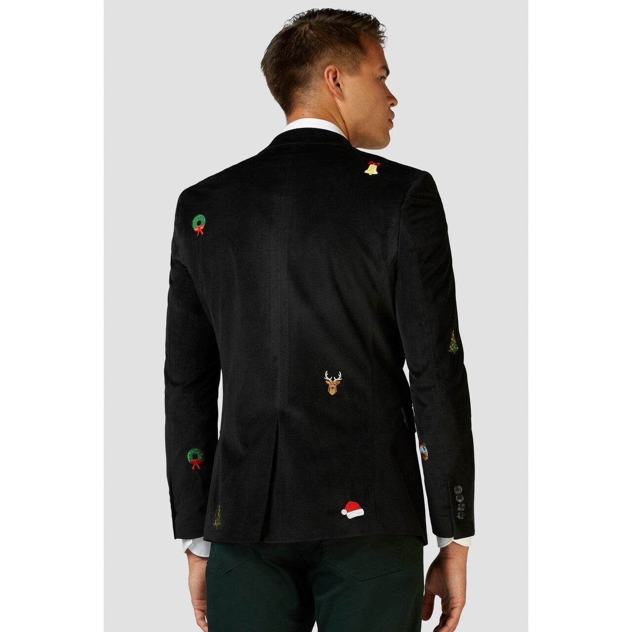 Op deze afbeelding zie je een Kostuums, van het merk Opposuits. Christmas X-Mas Icons Favorite Zwart Man