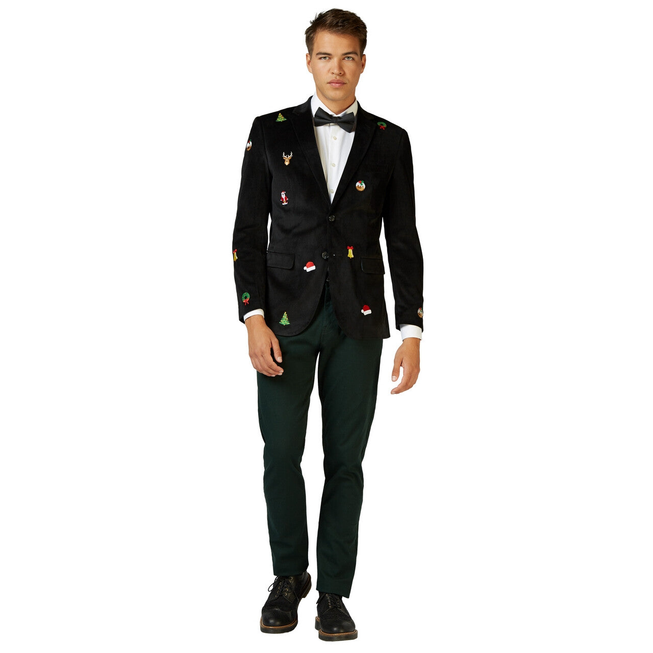 Op deze afbeelding zie je een Kostuums, van het merk Opposuits. Christmas X-Mas Icons Favorite Zwart Man