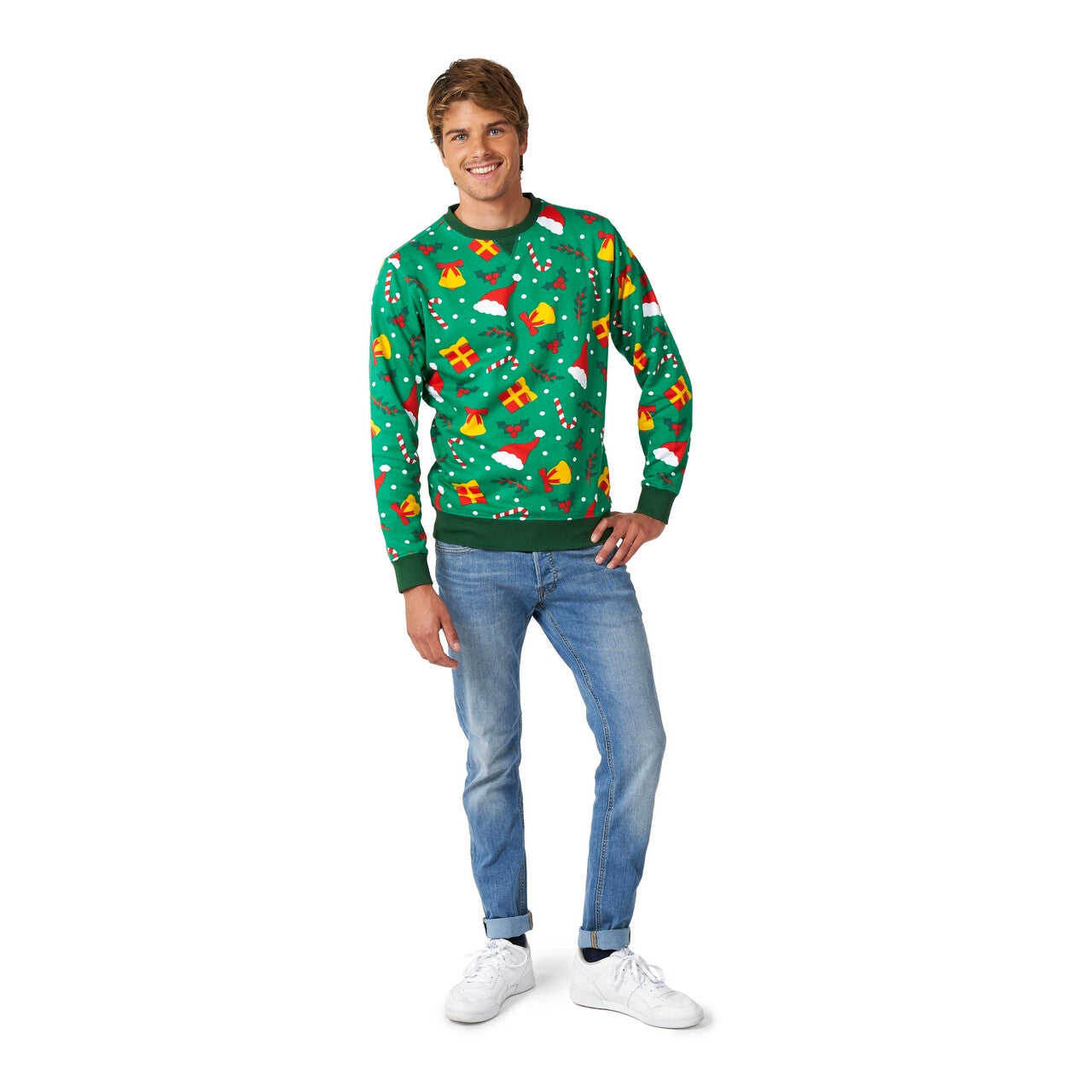 Op deze afbeelding zie je een Kostuums, van het merk Opposuits. Gezellige Xmas Spirit Trui Man
