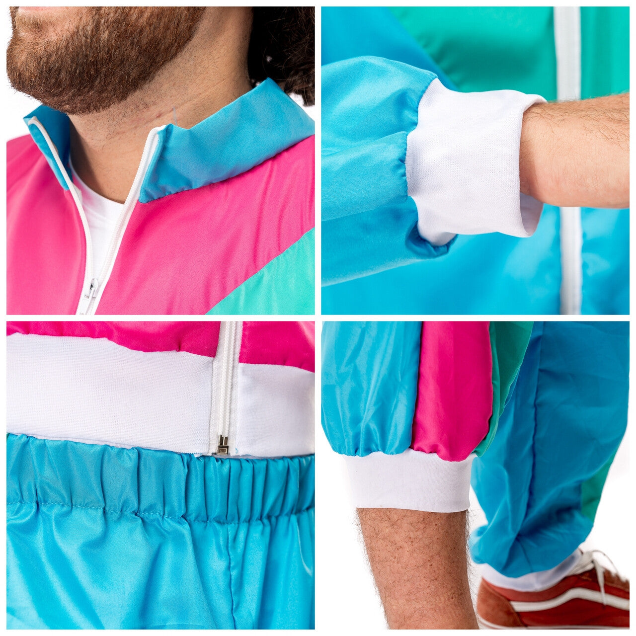 Op deze afbeelding zie je een Kostuums, van het merk Original Replicas. 80s Trainingspak Manic Mark Kostuum