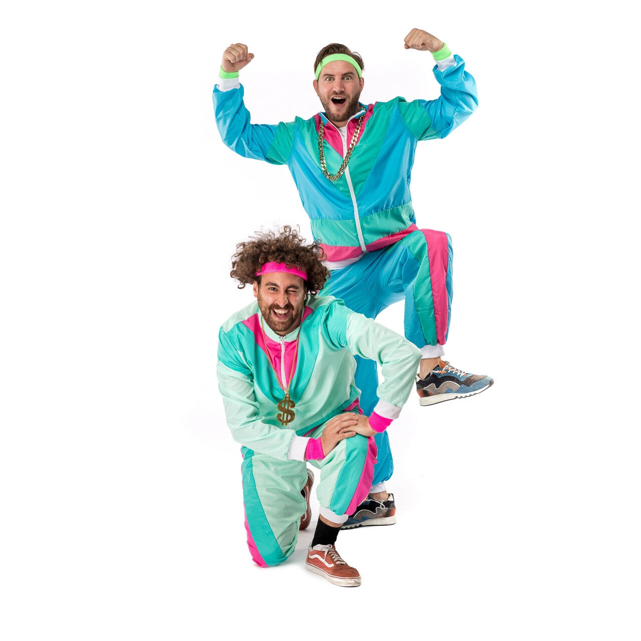 Op deze afbeelding zie je een Kostuums, van het merk Original Replicas. 80s Trainingspak Manic Mark Kostuum