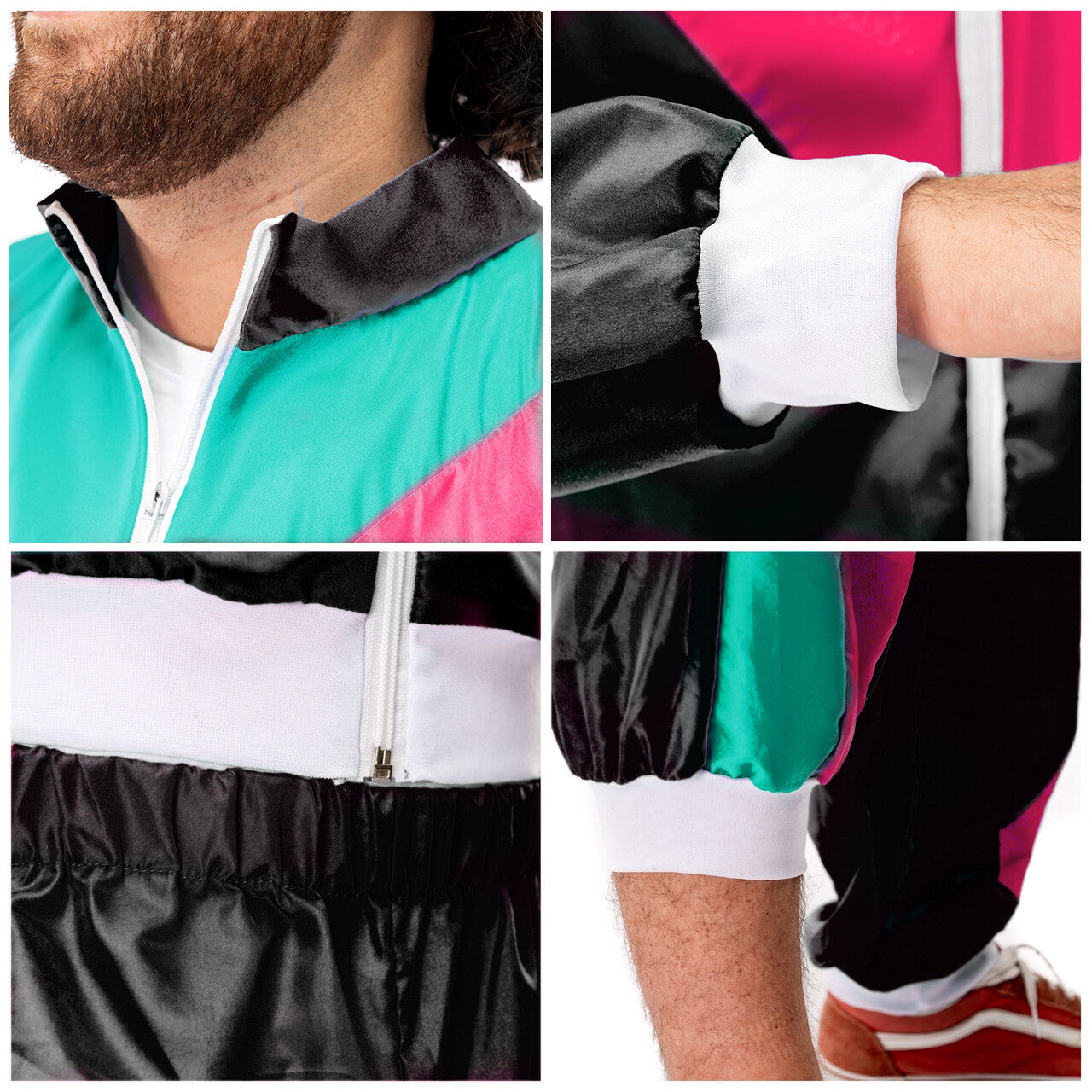 Op deze afbeelding zie je een Kostuums, van het merk Original Replicas. 80s Trainingspak Apollo Man Kostuum