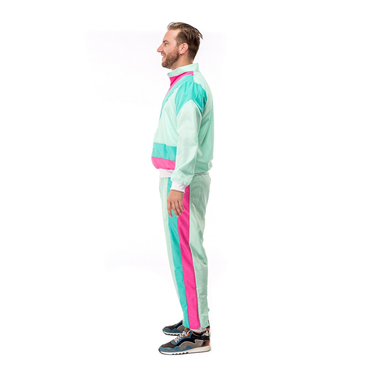 Op deze afbeelding zie je een Kostuums, van het merk Original Replicas. 80s Trainingspak Dancing David Man Kostuum