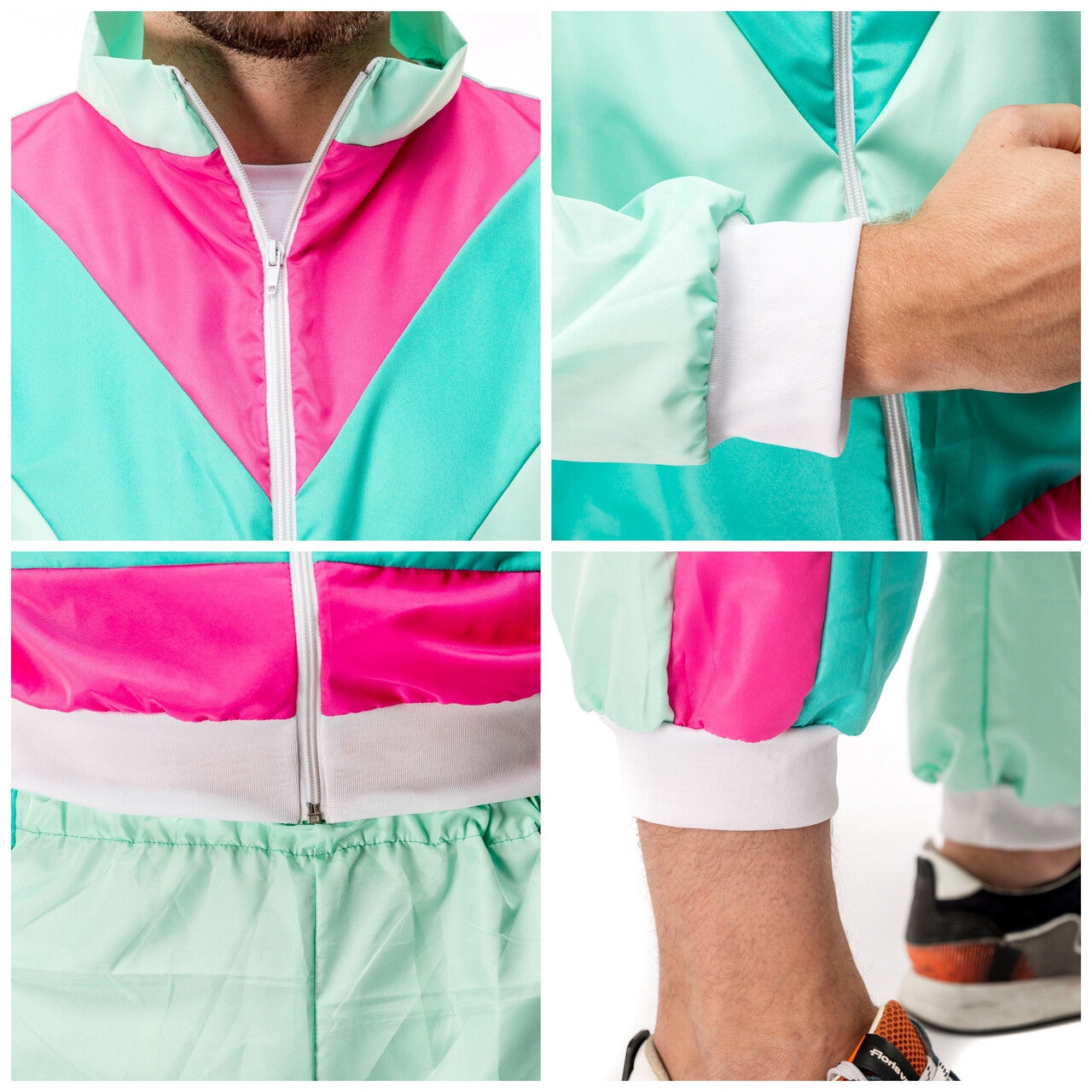 Op deze afbeelding zie je een Kostuums, van het merk Original Replicas. 80s Trainingspak Dancing David Man Kostuum