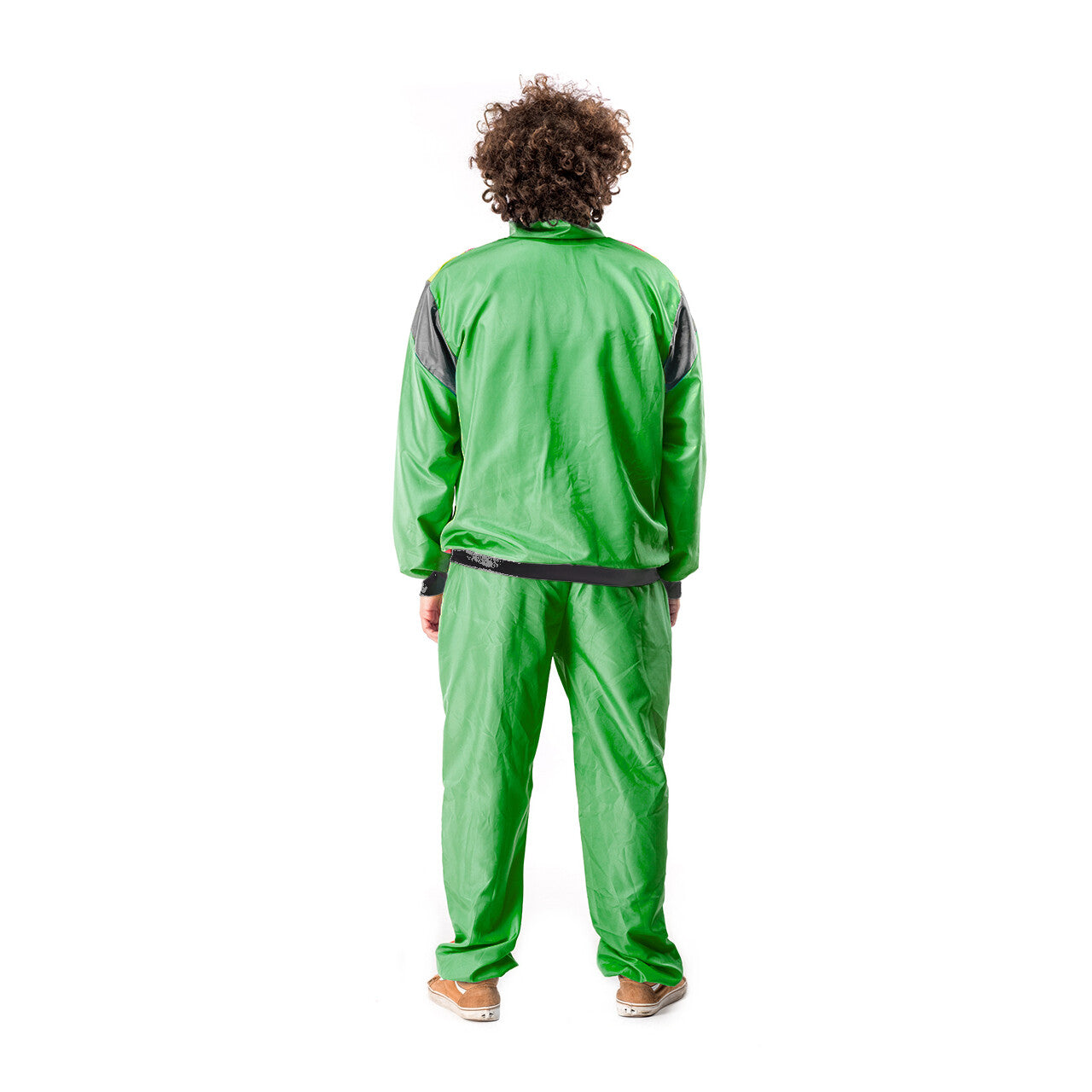 Op deze afbeelding zie je een Kostuums, van het merk Original Replicas. 80s Trainingspak Rasta Carnaval Man Kostuum