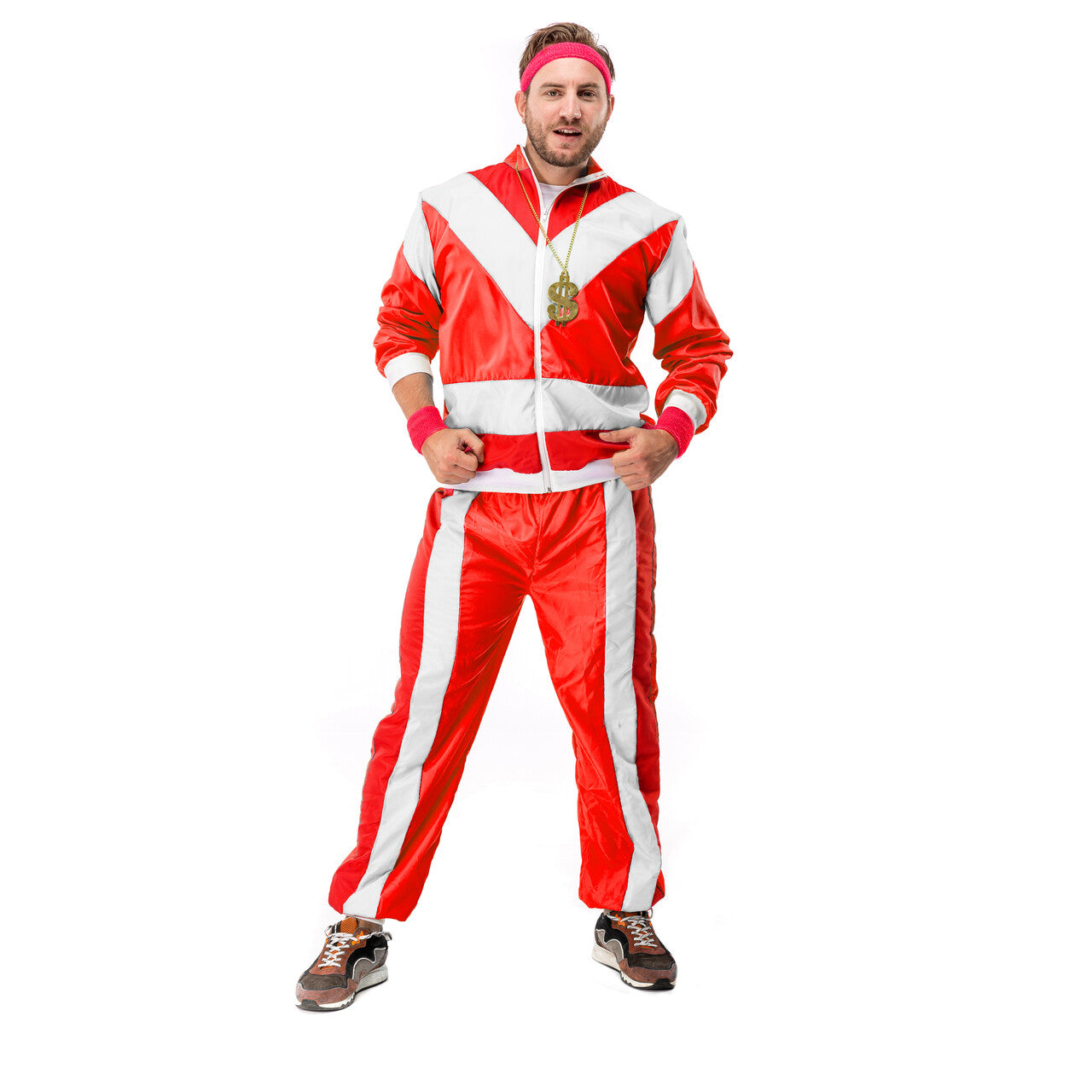 Op deze afbeelding zie je een Kostuums, van het merk Original Replicas. 80s Trainingspak Mees Mestreech Man Kostuum