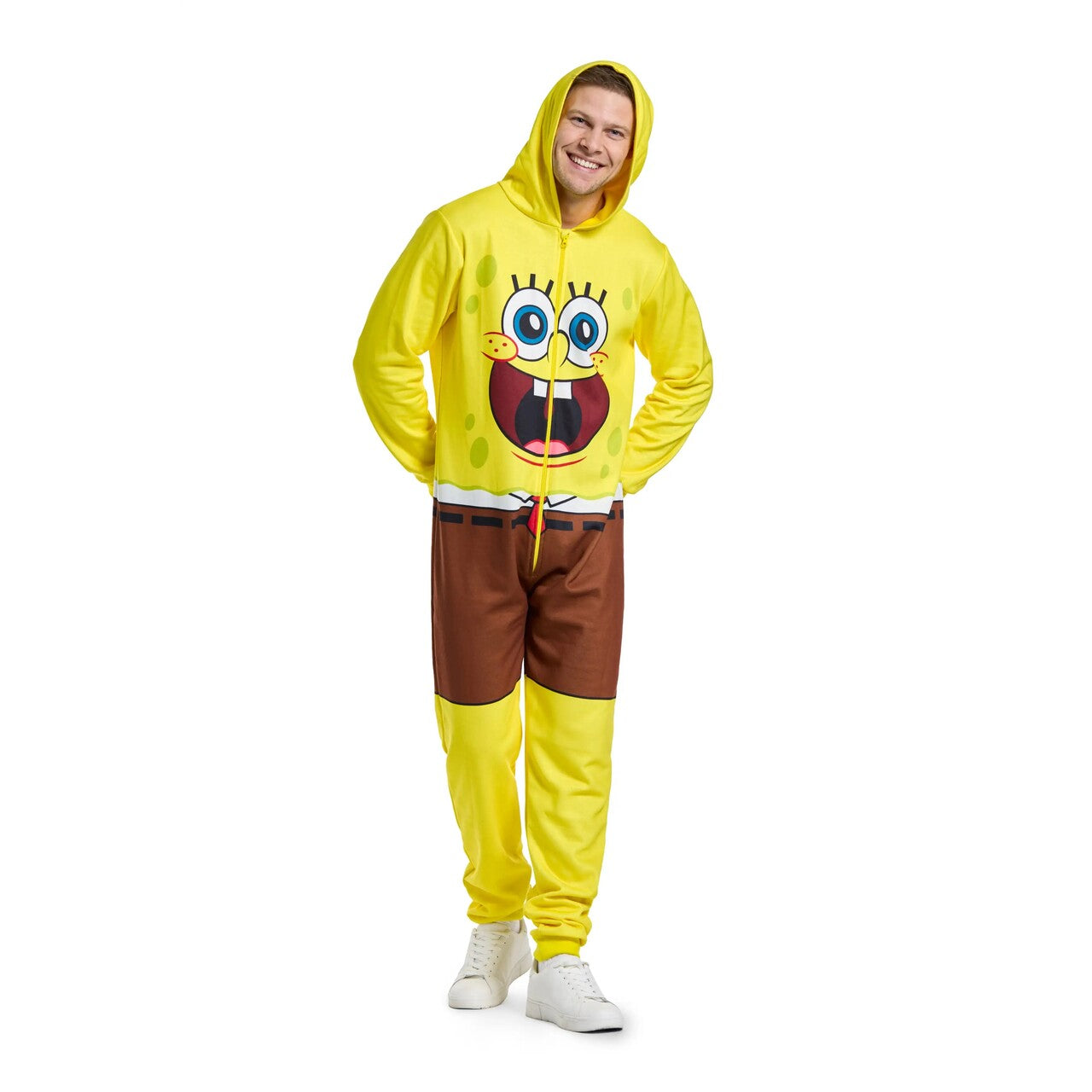 Op deze afbeelding zie je een Kostuums, van het merk Opposuits. Onesie Spongebob Comfypants Kostuum