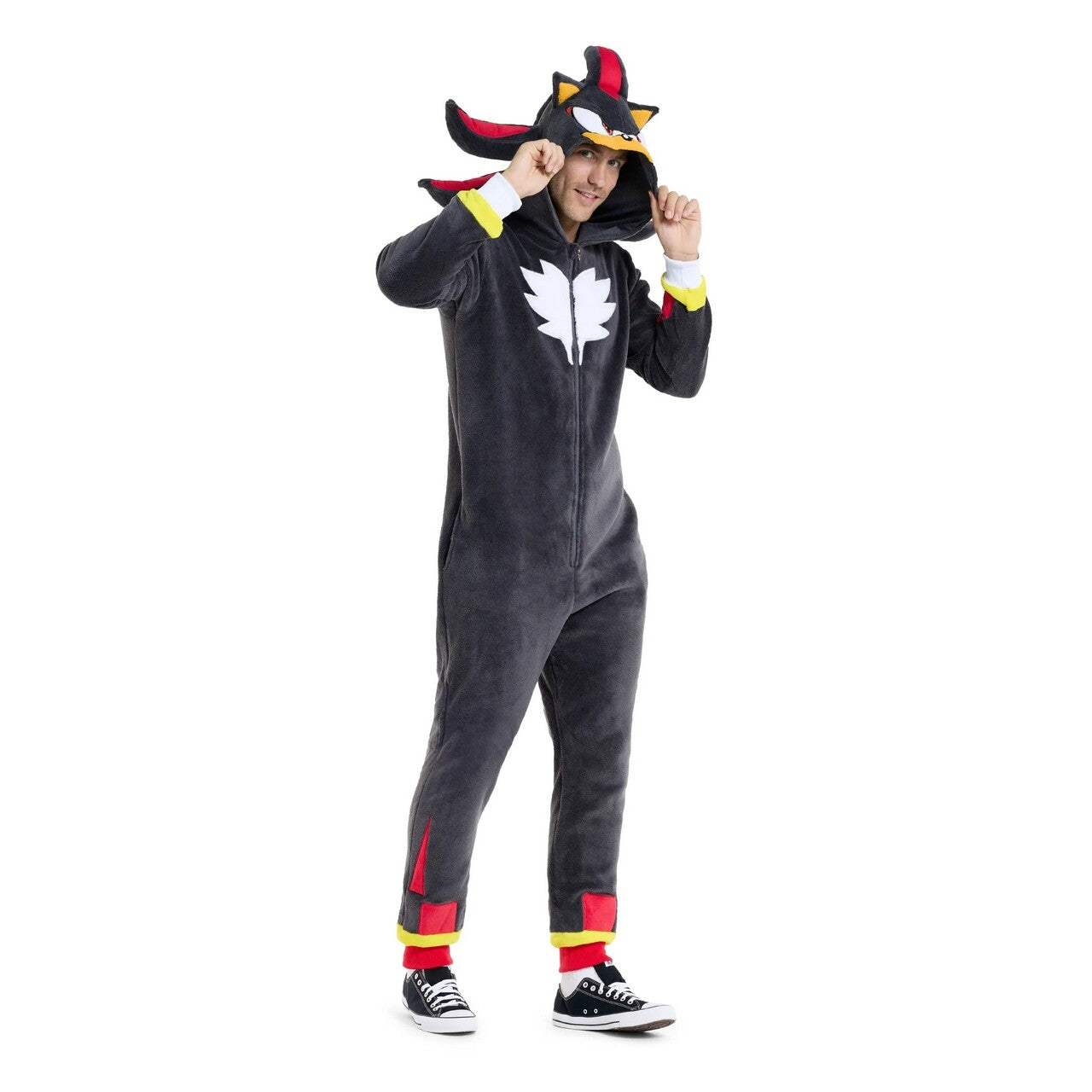 Op deze afbeelding zie je een Kostuums, van het merk Opposuits. Shadow Relax Onesie Man Kostuum