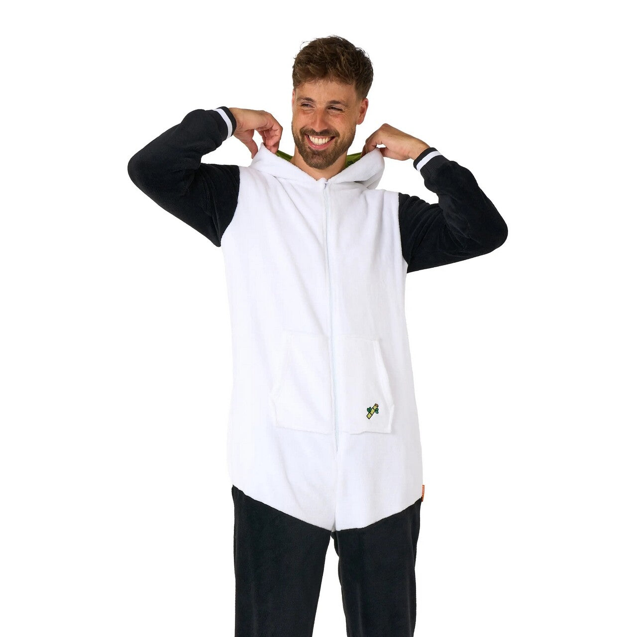 Op deze afbeelding zie je een Kostuums, van het merk Opposuits. Ping Xiao Po De Panda Relax Onesie Man Kostuum