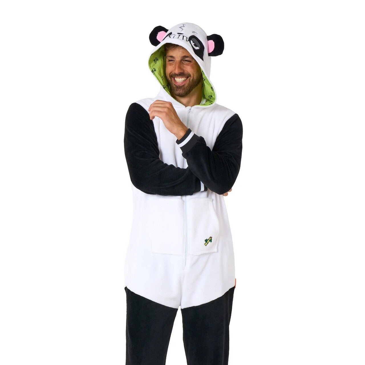 Op deze afbeelding zie je een Kostuums, van het merk Opposuits. Ping Xiao Po De Panda Relax Onesie Man Kostuum