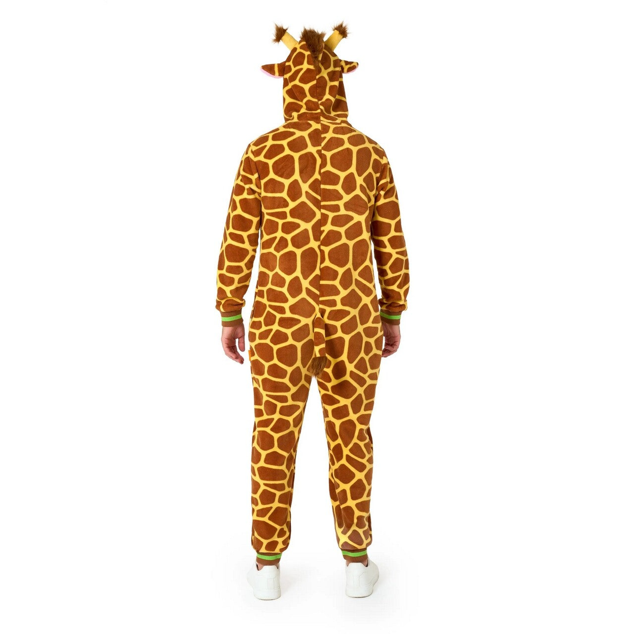 Op deze afbeelding zie je een Kostuums, van het merk Opposuits. Geer De Giraffe Onesie Man Kostuum
