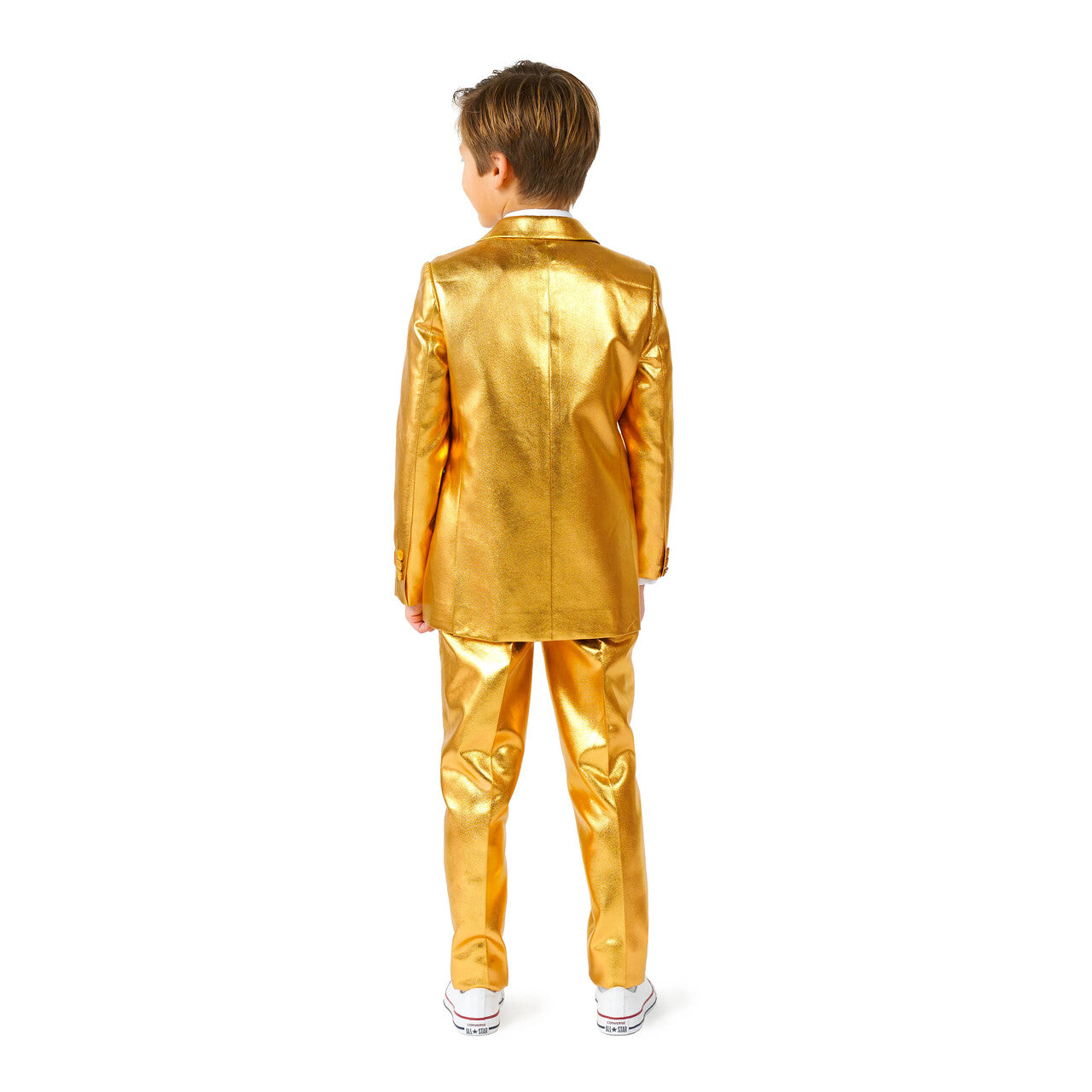 Op deze afbeelding zie je een Kostuums, van het merk Opposuits. Boys Groovy Golden Discoboy Jongen Kostuum