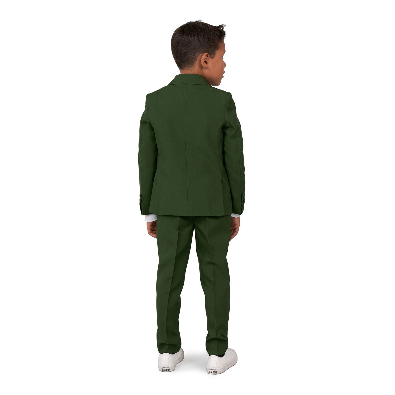 Op deze afbeelding zie je een Kostuums, van het merk Opposuits. Boys Strak In Groen Pak Jongen