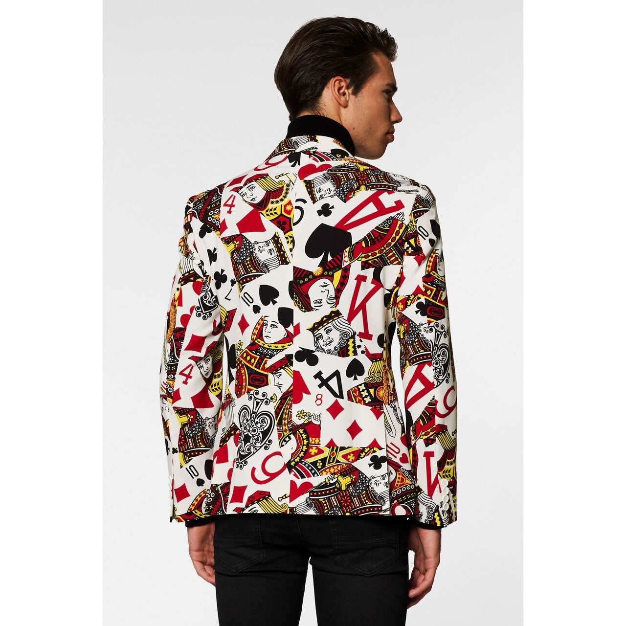 Op deze afbeelding zie je een Kostuums, van het merk Opposuits. King Of Clubs Pokerface Man