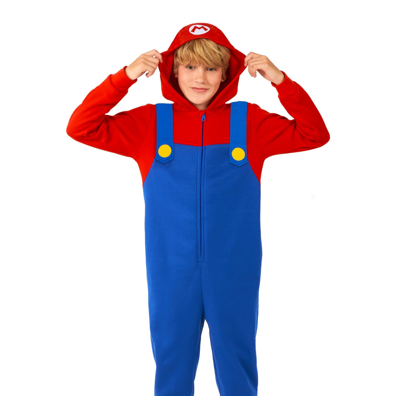 Op deze afbeelding zie je een Kostuums, van het merk Opposuits. Super Mario™ Level Up Teen Jongen Kostuum