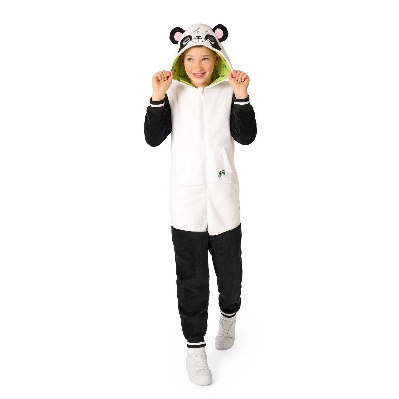Op deze afbeelding zie je een Kostuums, van het merk Opposuits. Knullige En Ondeugende Panda Onesie Kind Kostuum