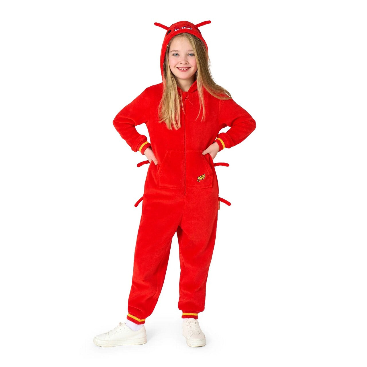 Op deze afbeelding zie je een Kostuums, van het merk Opposuits. Gekookte Rode Kreeft Onesie Kind Kostuum