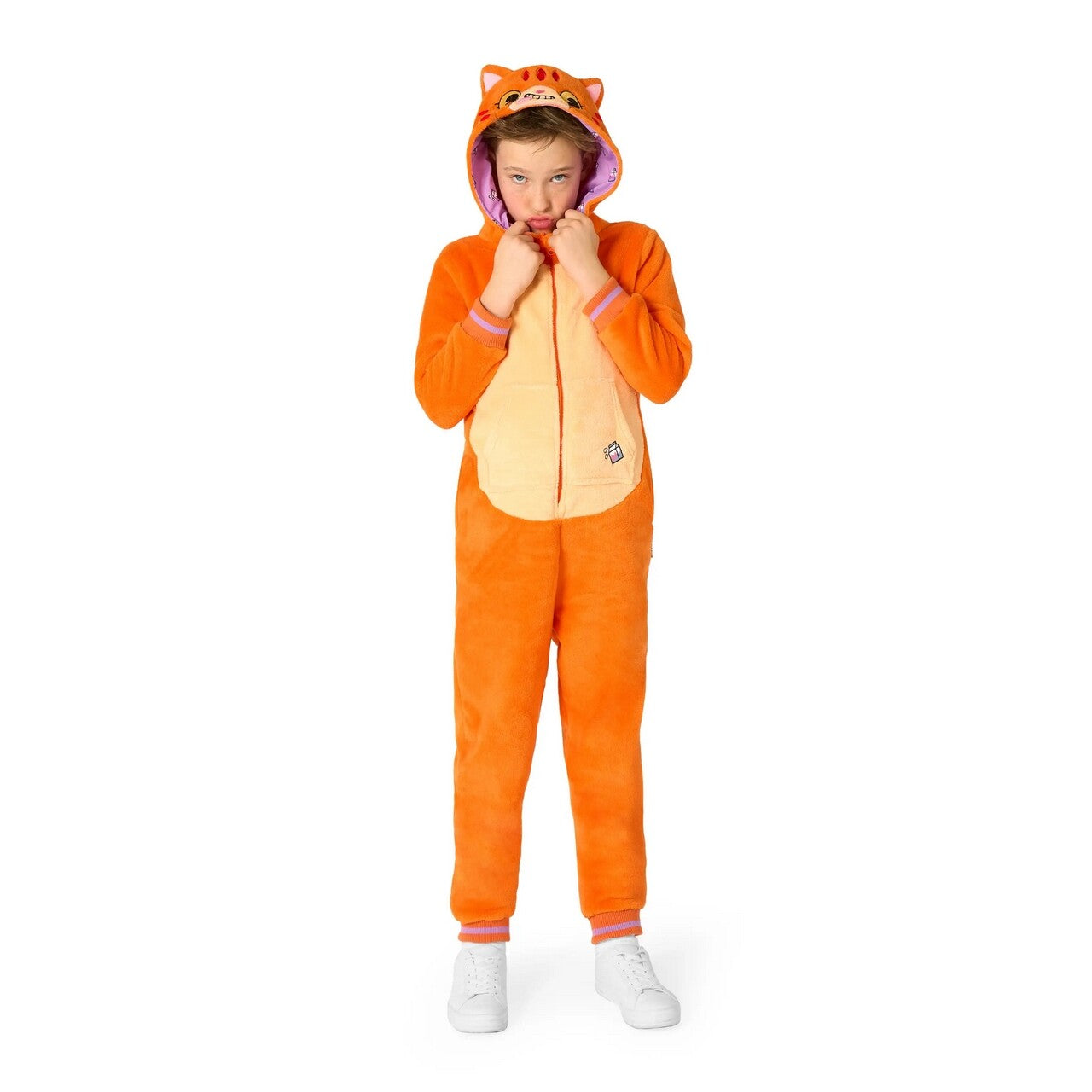 Op deze afbeelding zie je een Kostuums, van het merk Opposuits. Oranje Knuffel Kat Onesie Kind Kostuum