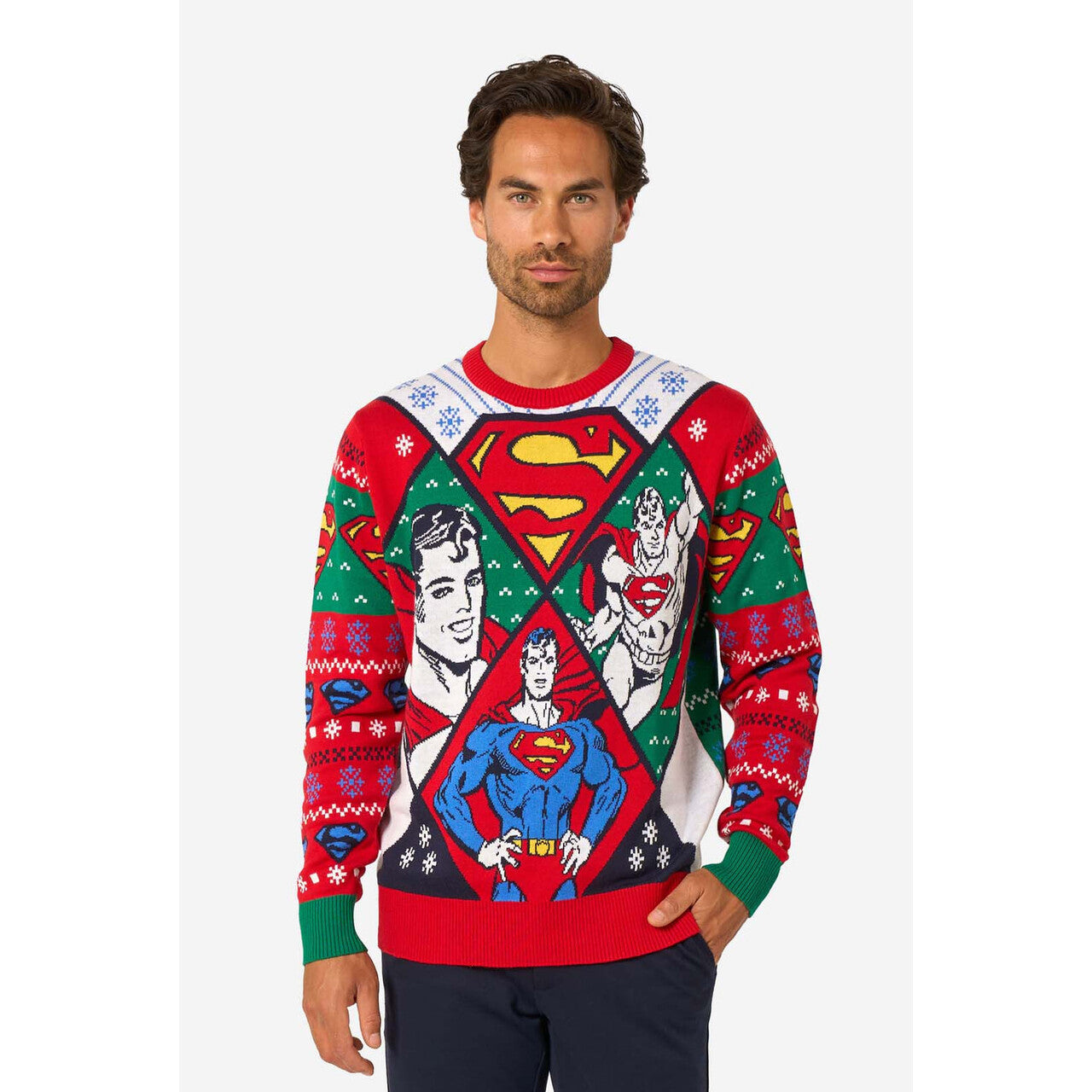 Op deze afbeelding zie je een Kostuums, van het merk Opposuits. Superman™ Christmas Sweater