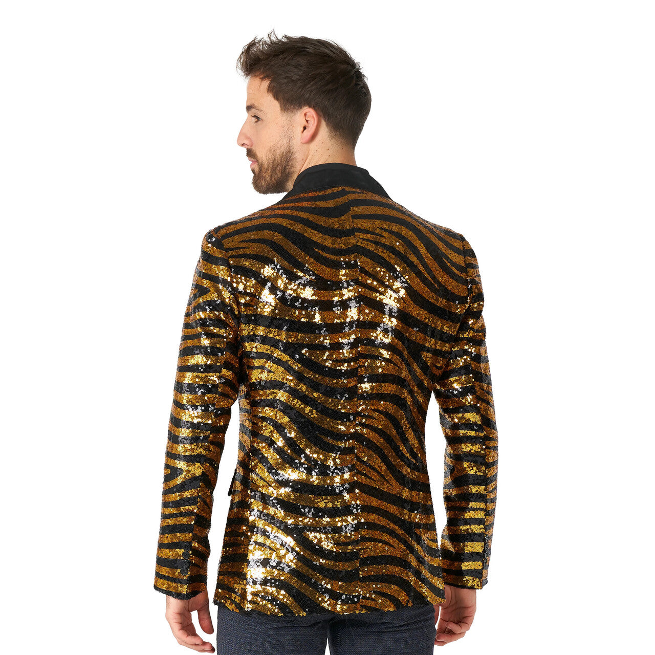 Op deze afbeelding zie je een Kostuums, van het merk Opposuits. Wild Glitter Tiger Man