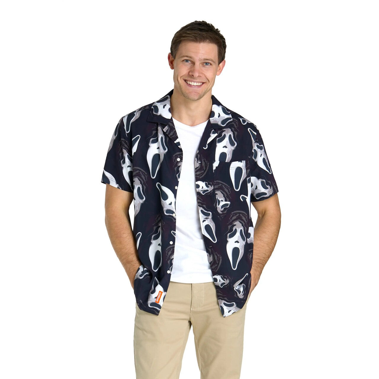 Op deze afbeelding zie je een Kostuums, van het merk Opposuits. Haunted Scream Ghostface Blouse Man