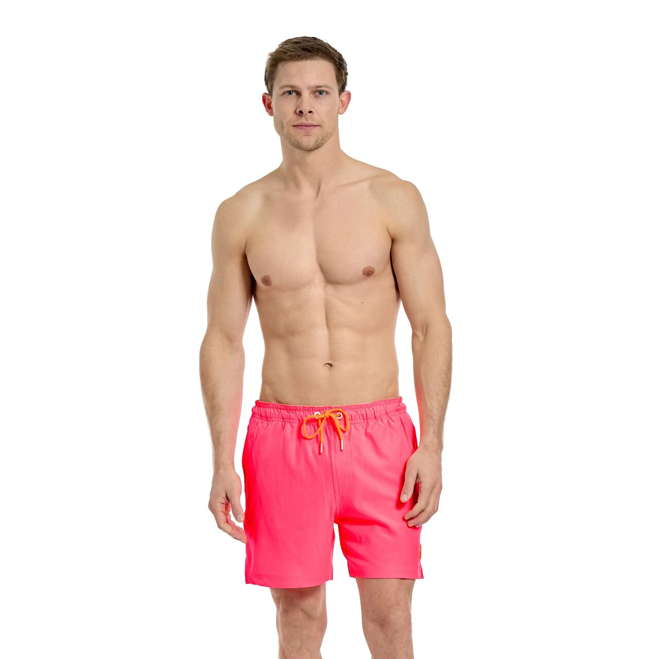 Op deze afbeelding zie je een Kostuums, van het merk Opposuits. Neon Pink Power Beachwear Man