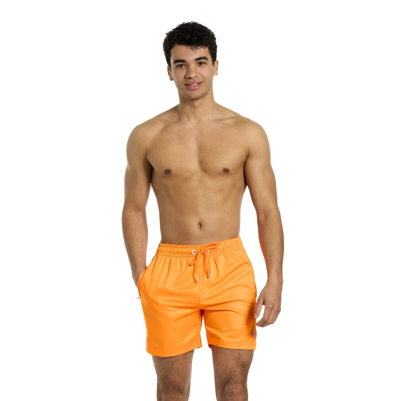 Op deze afbeelding zie je een Kostuums, van het merk Opposuits. Neon Vivid Orange Beachwear Man