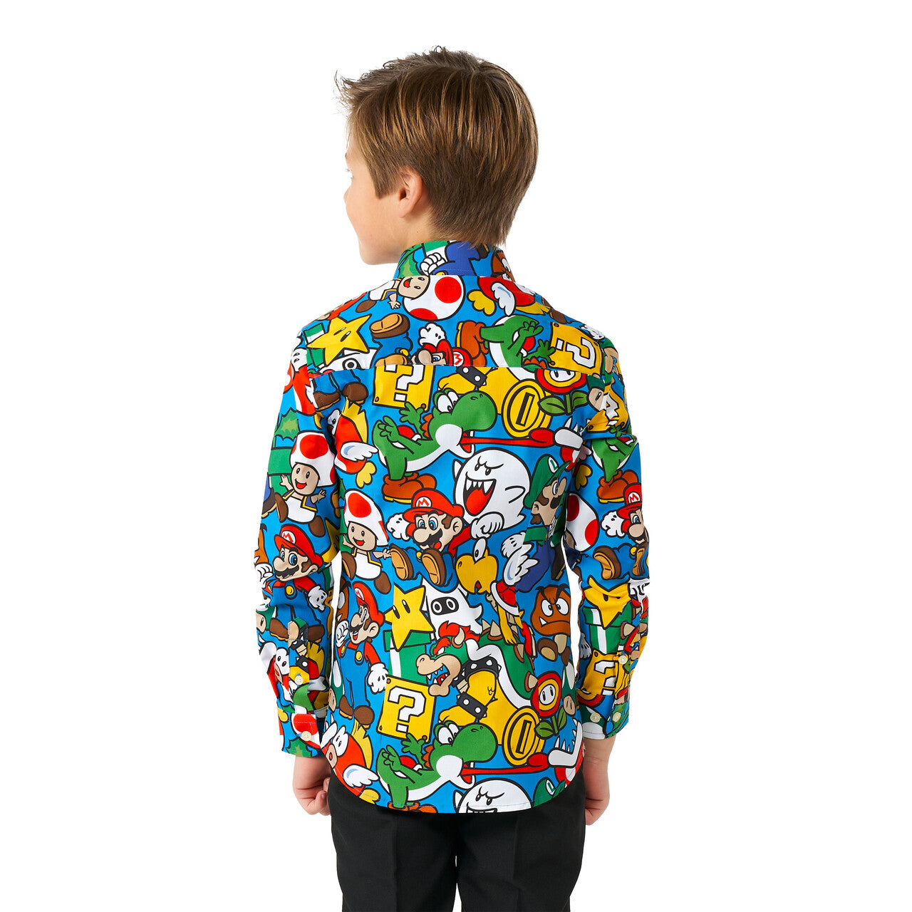 Op deze afbeelding zie je een Kostuums, van het merk Opposuits. Super Mario Ultimate Gamer Blouse Jongen