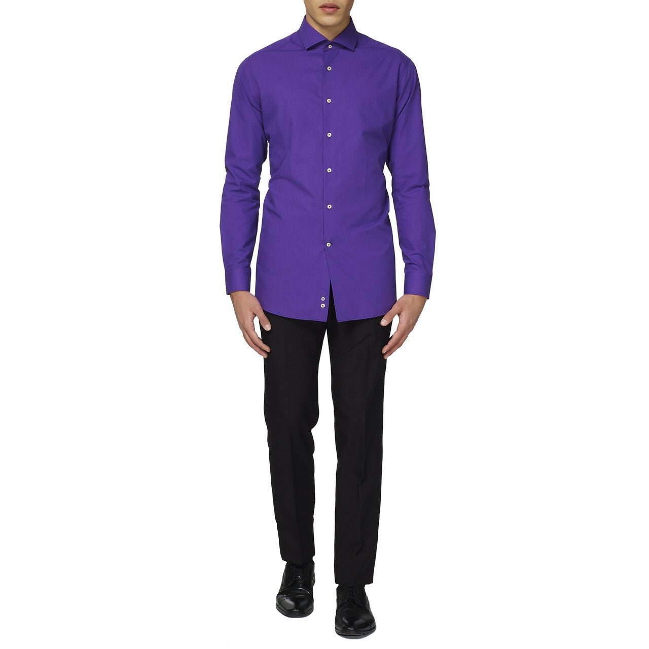 Op deze afbeelding zie je een Kostuums, van het merk Opposuits. Paars Purple Prince Overhemd Lange Mouwen Man