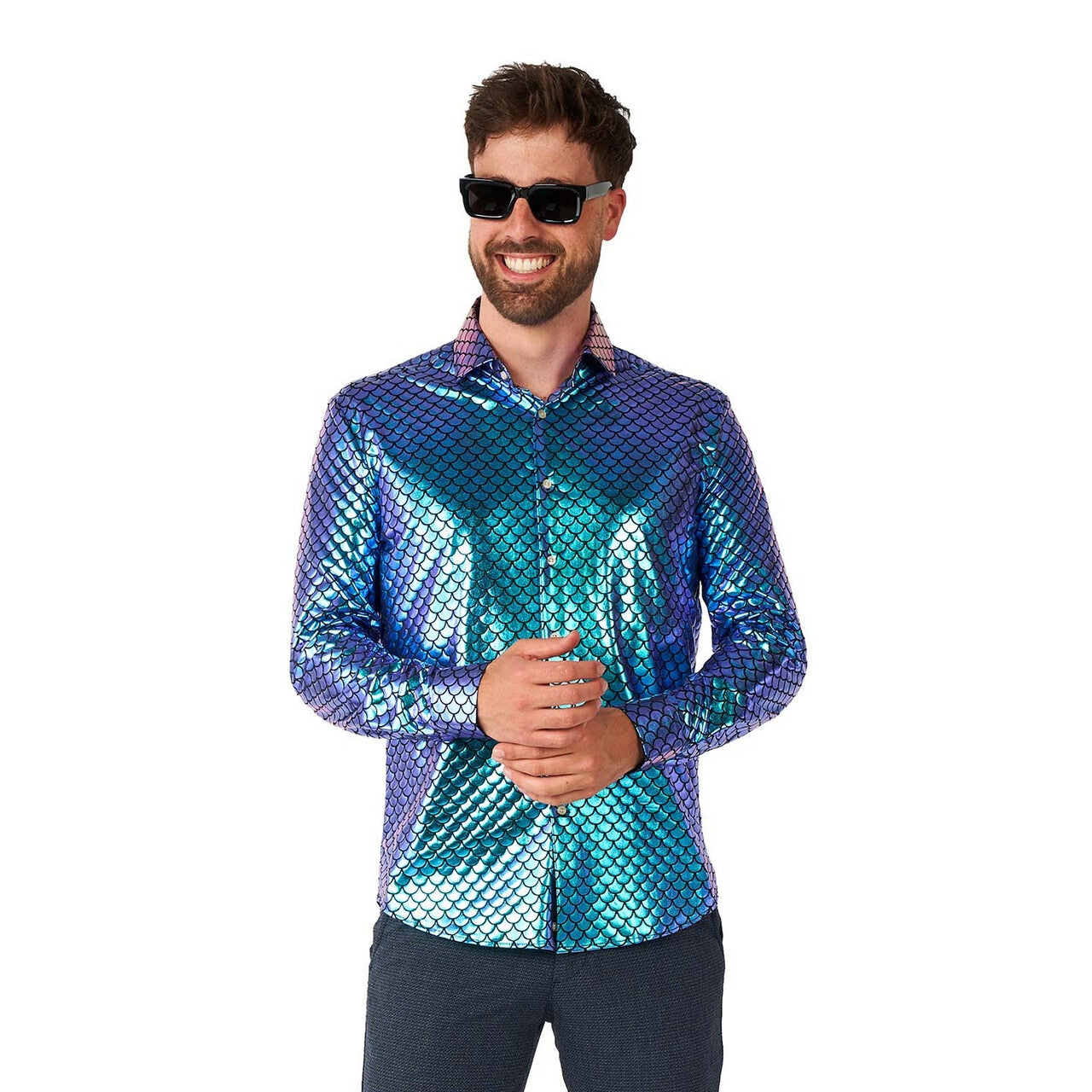 Op deze afbeelding zie je een Kostuums, van het merk Opposuits. Mermaid Fancy Fish Overhemd Man