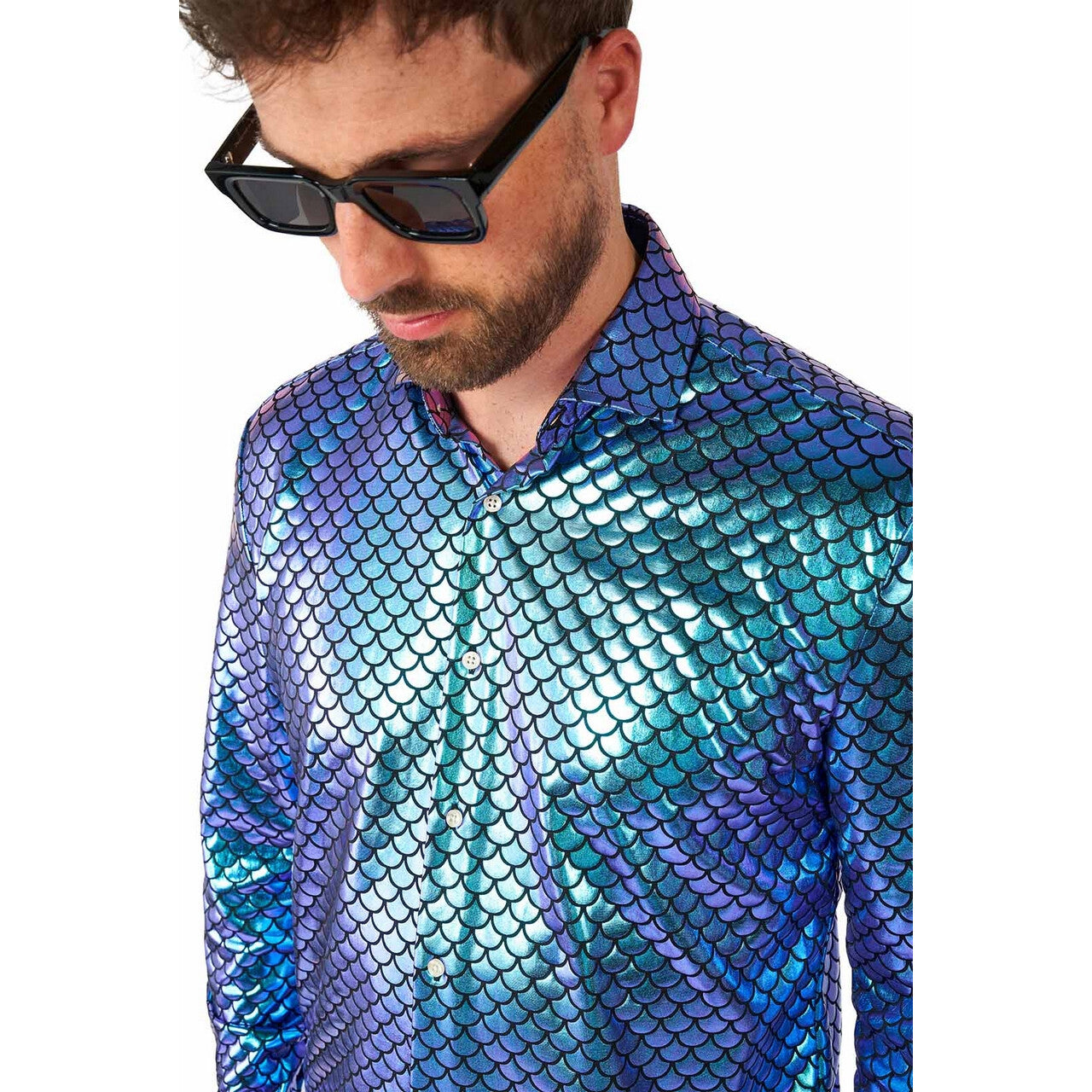 Op deze afbeelding zie je een Kostuums, van het merk Opposuits. Mermaid Fancy Fish Overhemd Man