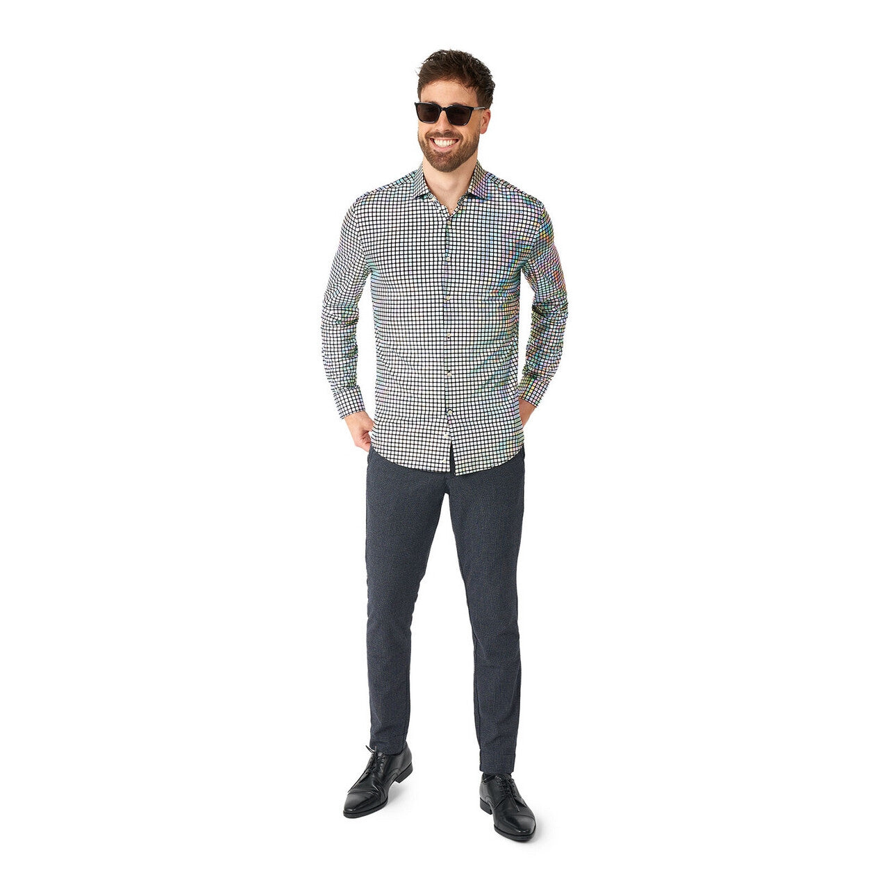 Op deze afbeelding zie je een Kostuums, van het merk Opposuits. Geruite Discoballer Overhemd Man