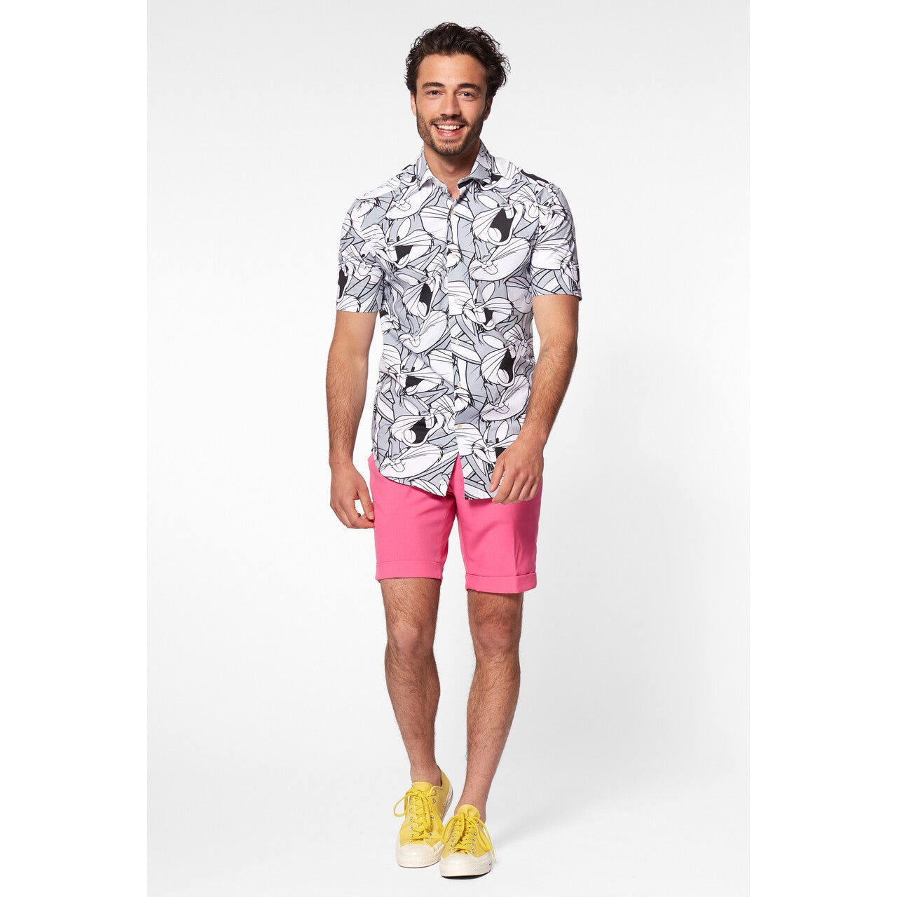 Op deze afbeelding zie je een Kostuums, van het merk Opposuits. Whats Up Doc Bugs Bunny™ Blouse Zwart Wit Man