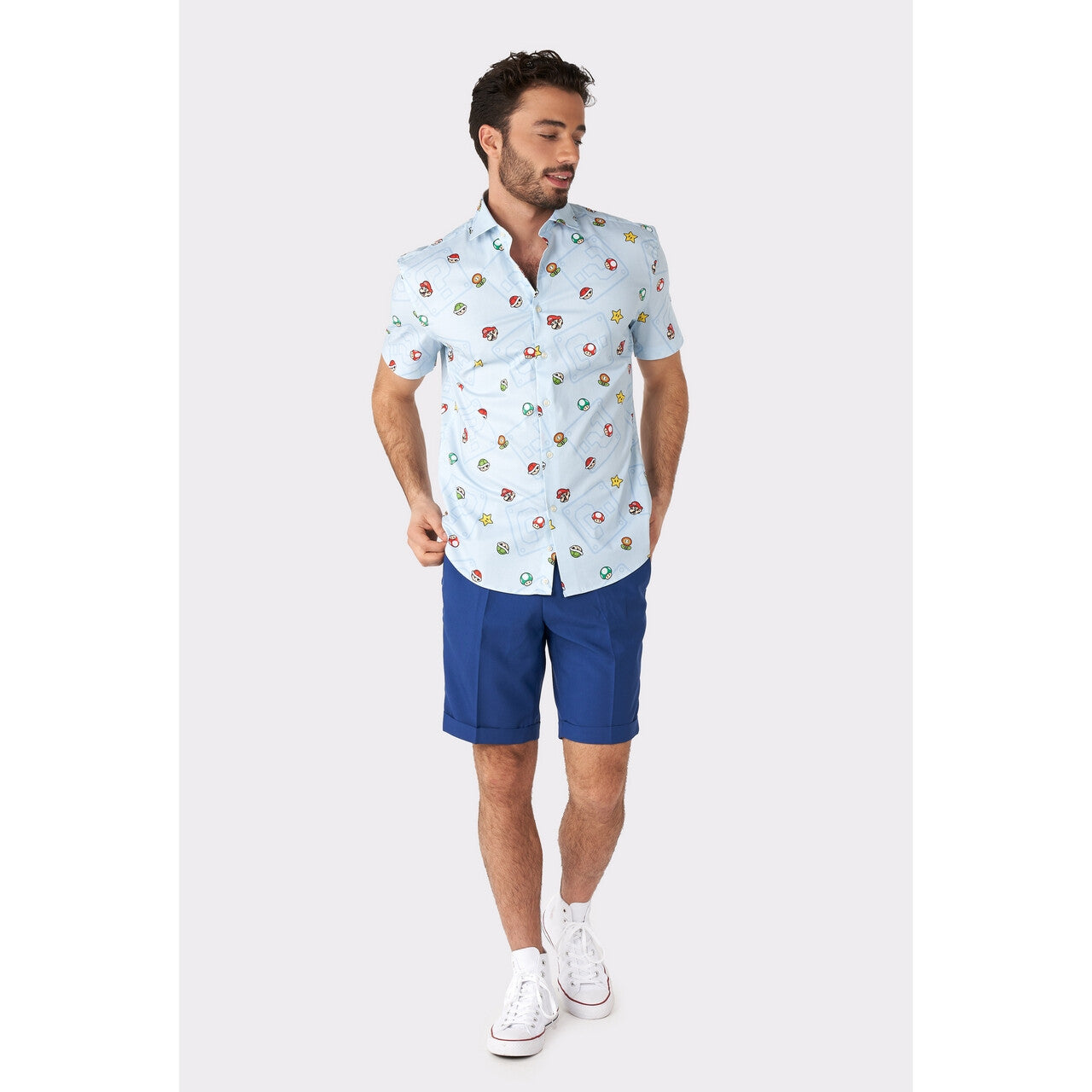 Op deze afbeelding zie je een Kostuums, van het merk Opposuits. Super Mario™ Icons Level Up Blouse Man