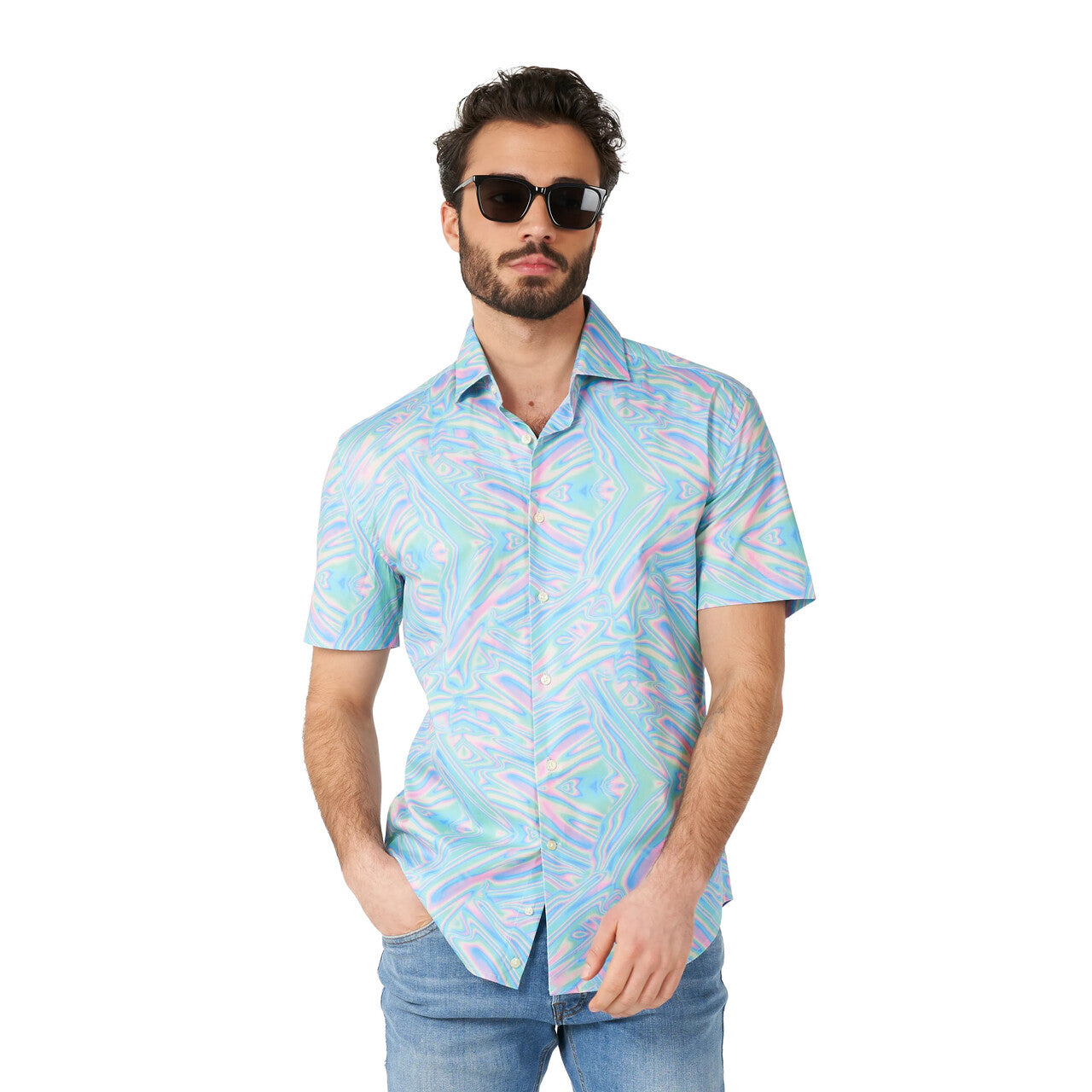 Op deze afbeelding zie je een Kostuums, van het merk Opposuits. Holoperfect Festival Blouse Man