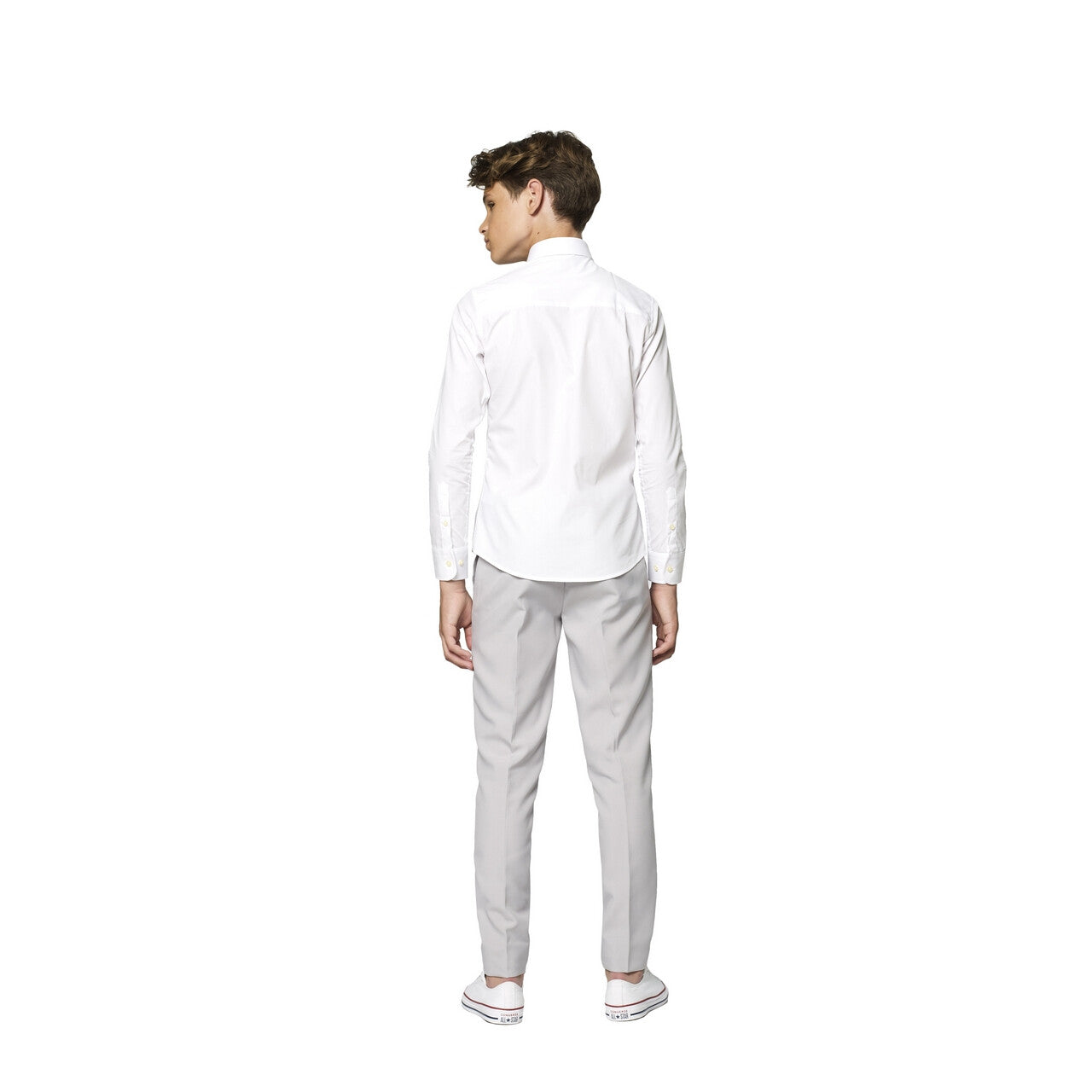 Op deze afbeelding zie je een Kostuums, van het merk Opposuits. Universeel Wit Overhemd Voor Onder Een Pak Tiener Jongen