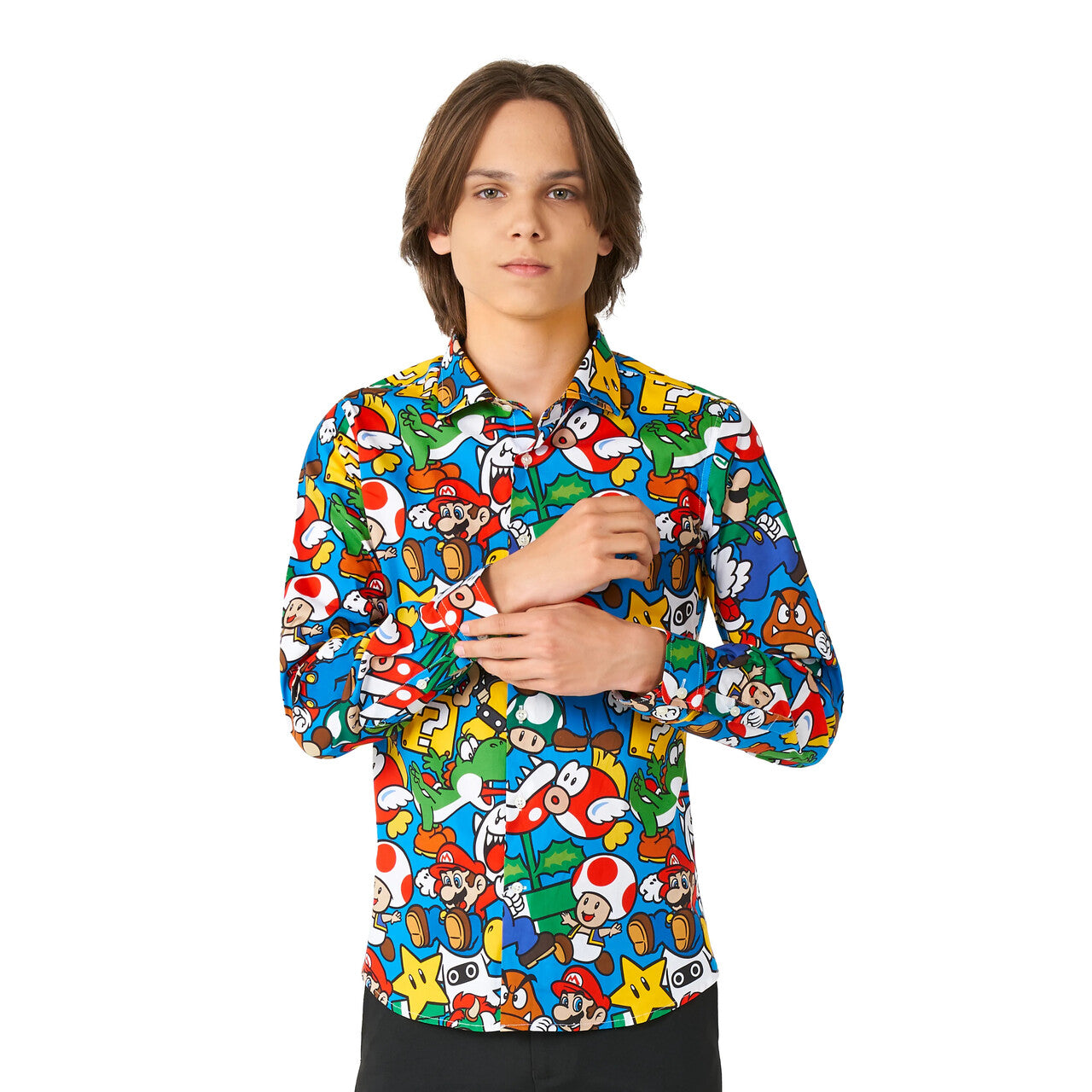 Op deze afbeelding zie je een Kostuums, van het merk Opposuits. Teen Boys Super Mario Gamers Only Blouse Jongen
