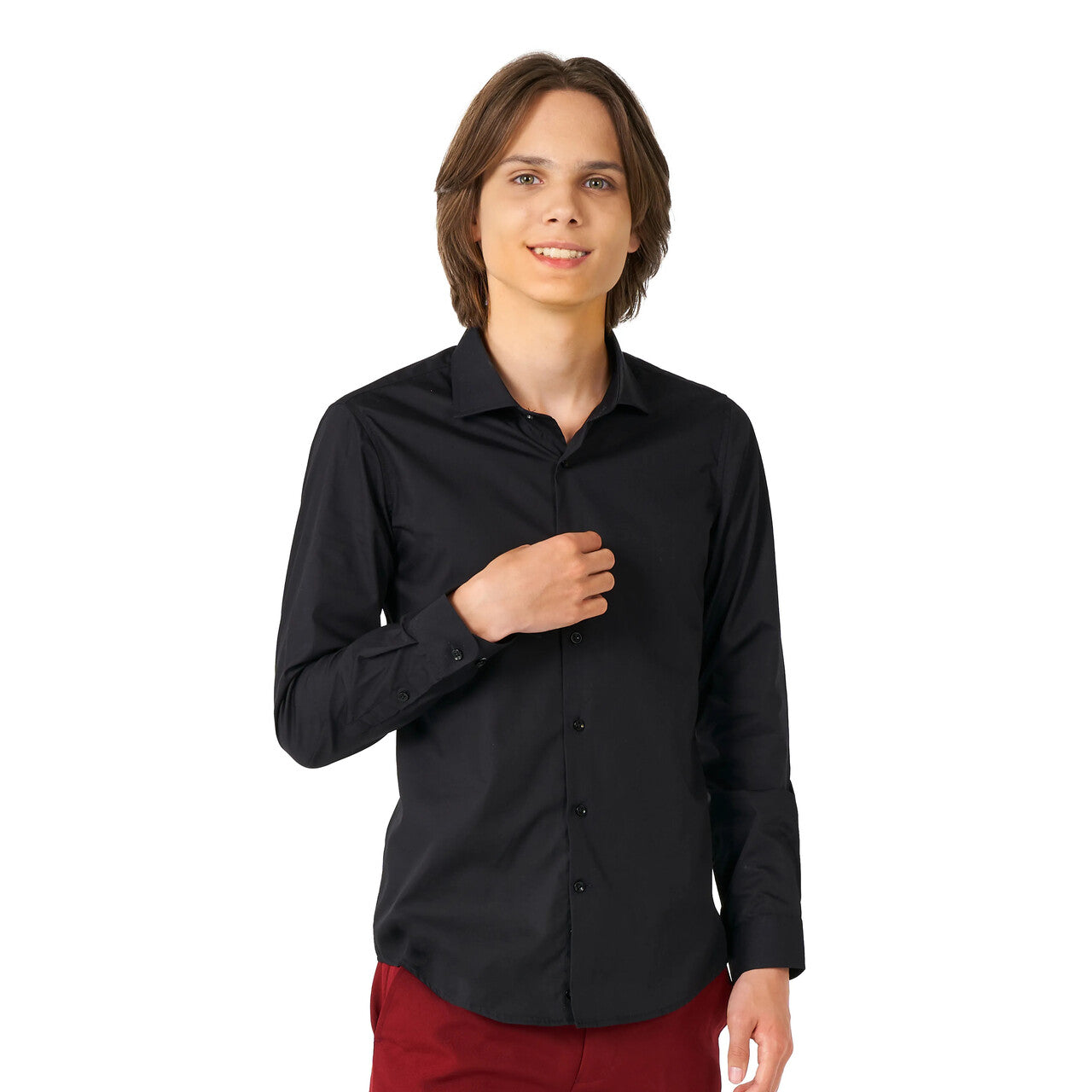 Op deze afbeelding zie je een Kostuums, van het merk Opposuits. Teen Boys Zeer Chique Zwarte Blouse Jongen