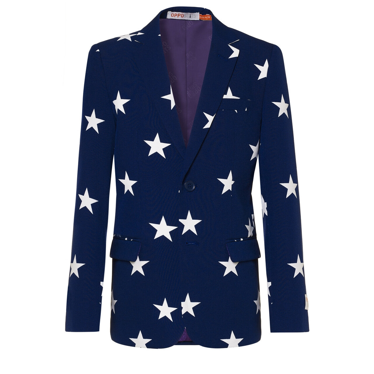 Op deze afbeelding zie je een Kostuums, van het merk Opposuits. Stars & Stripes USA Tiener Jongen Kostuum