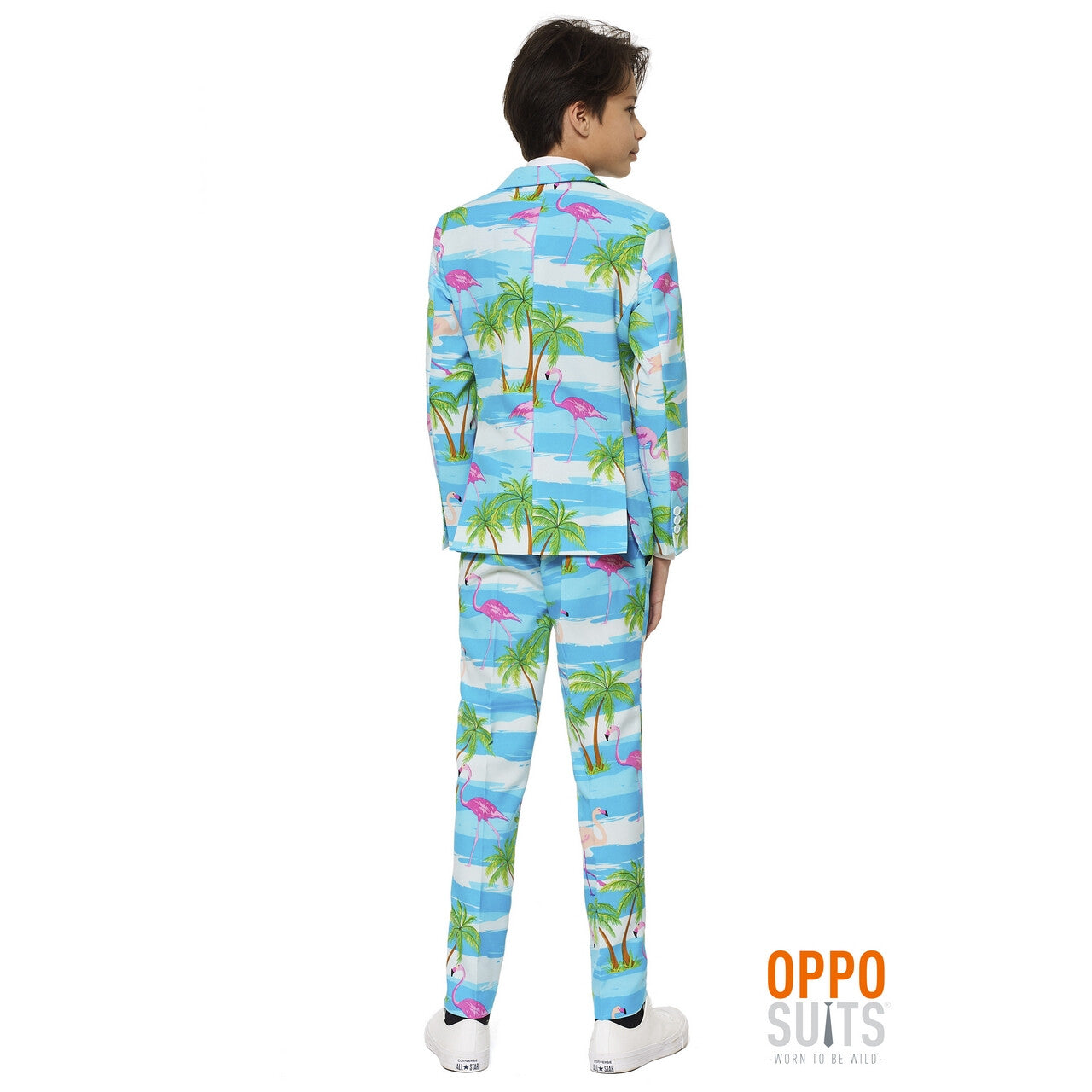 Op deze afbeelding zie je een Kostuums, van het merk Opposuits. Tropisch Flaminguy Tiener Jongen Kostuum