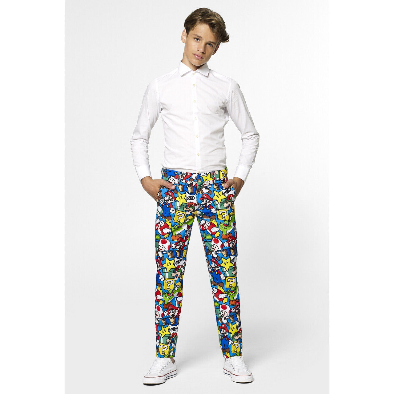 Op deze afbeelding zie je een Kostuums, van het merk Opposuits. Super Mario™ Computerspel Actie Figuren Jongen Kostuum