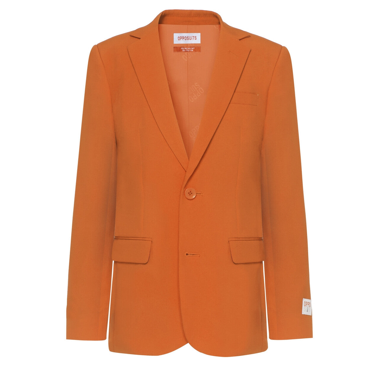 Op deze afbeelding zie je een Kostuums, van het merk Opposuits. Onoverwinnelijk In Oranje Jongen Kostuum
